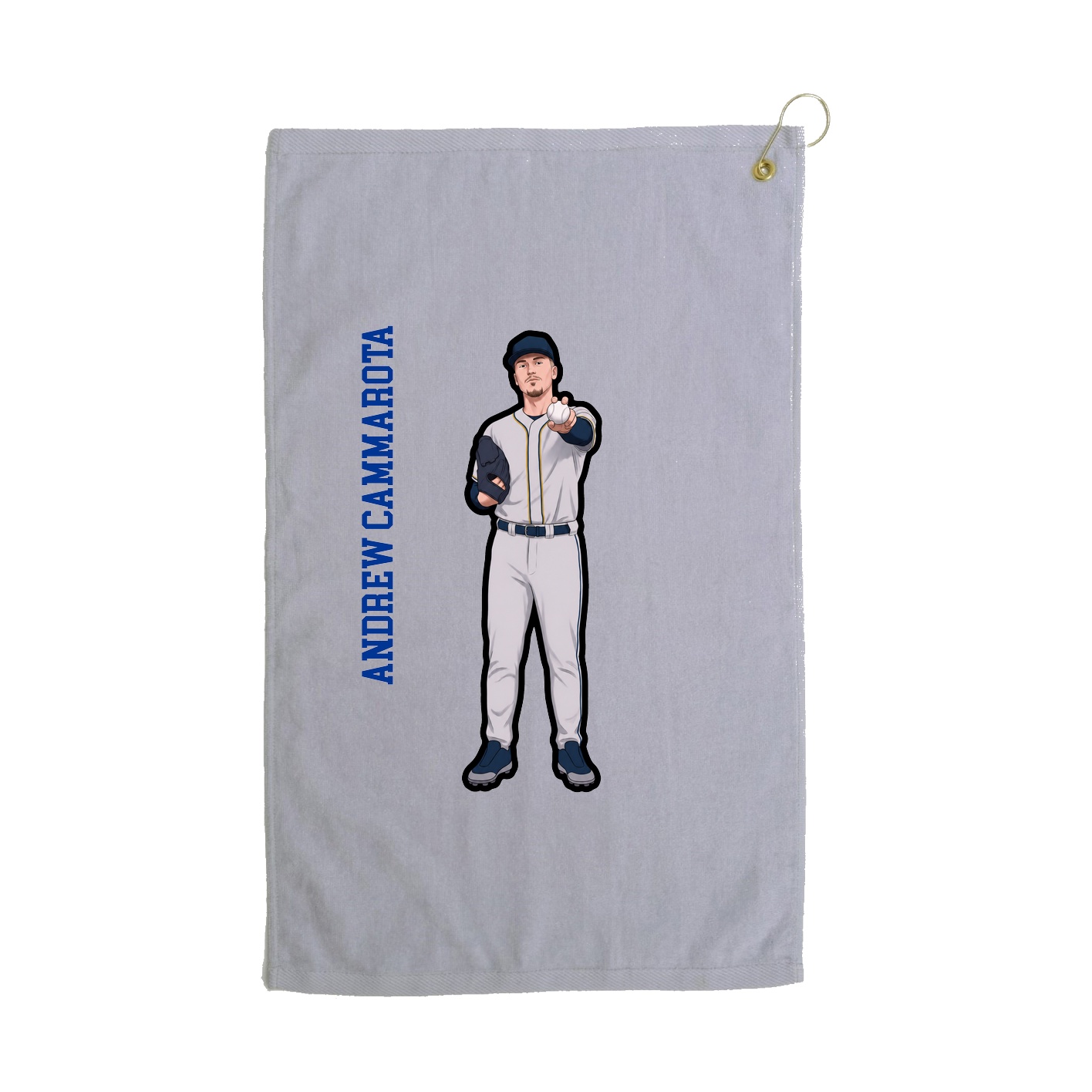 Golf Towel — Name Vertical in Grey