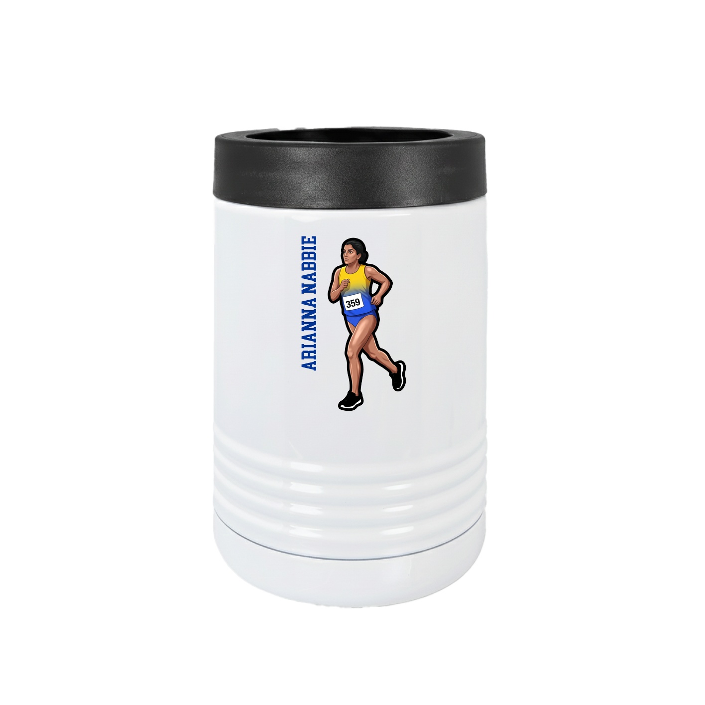 Beverage Holder — Name Vertical in White