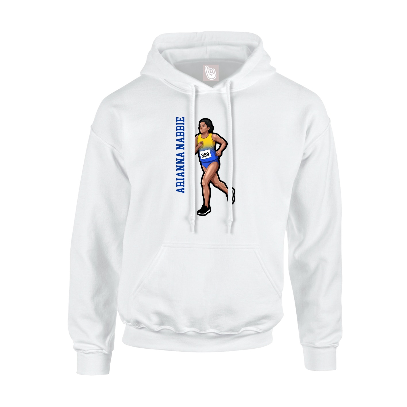 Youth Hoodie — Name Vertical in White