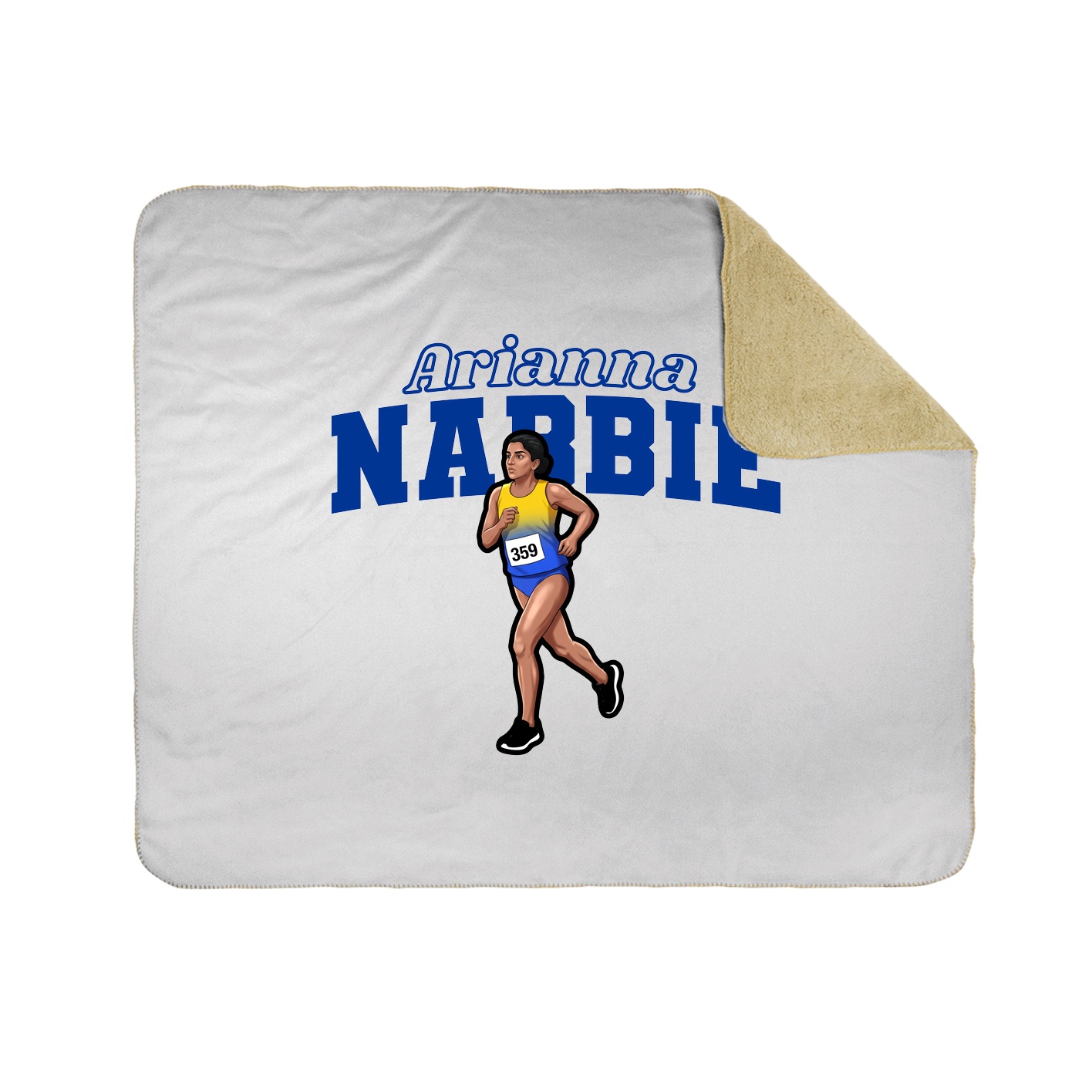 Throw Blanket — Name Arch in White