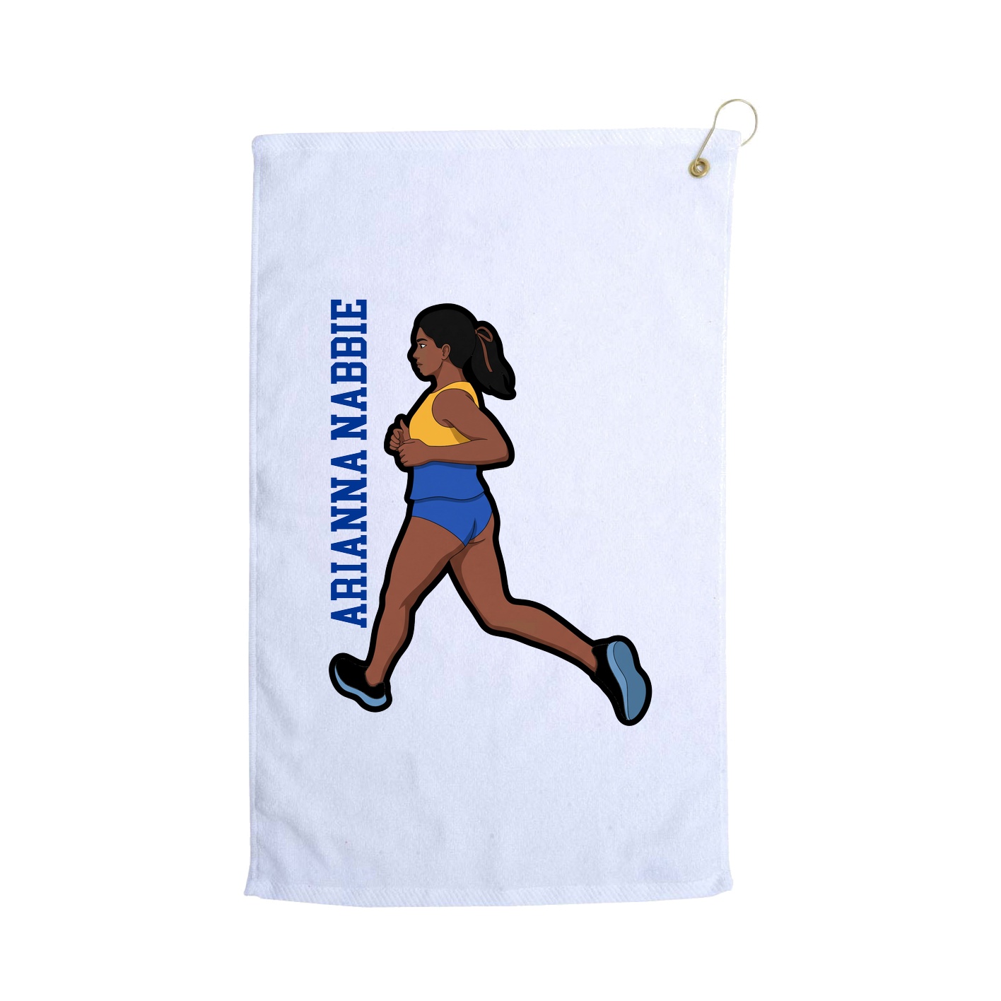 Golf Towel — Name Vertical in White