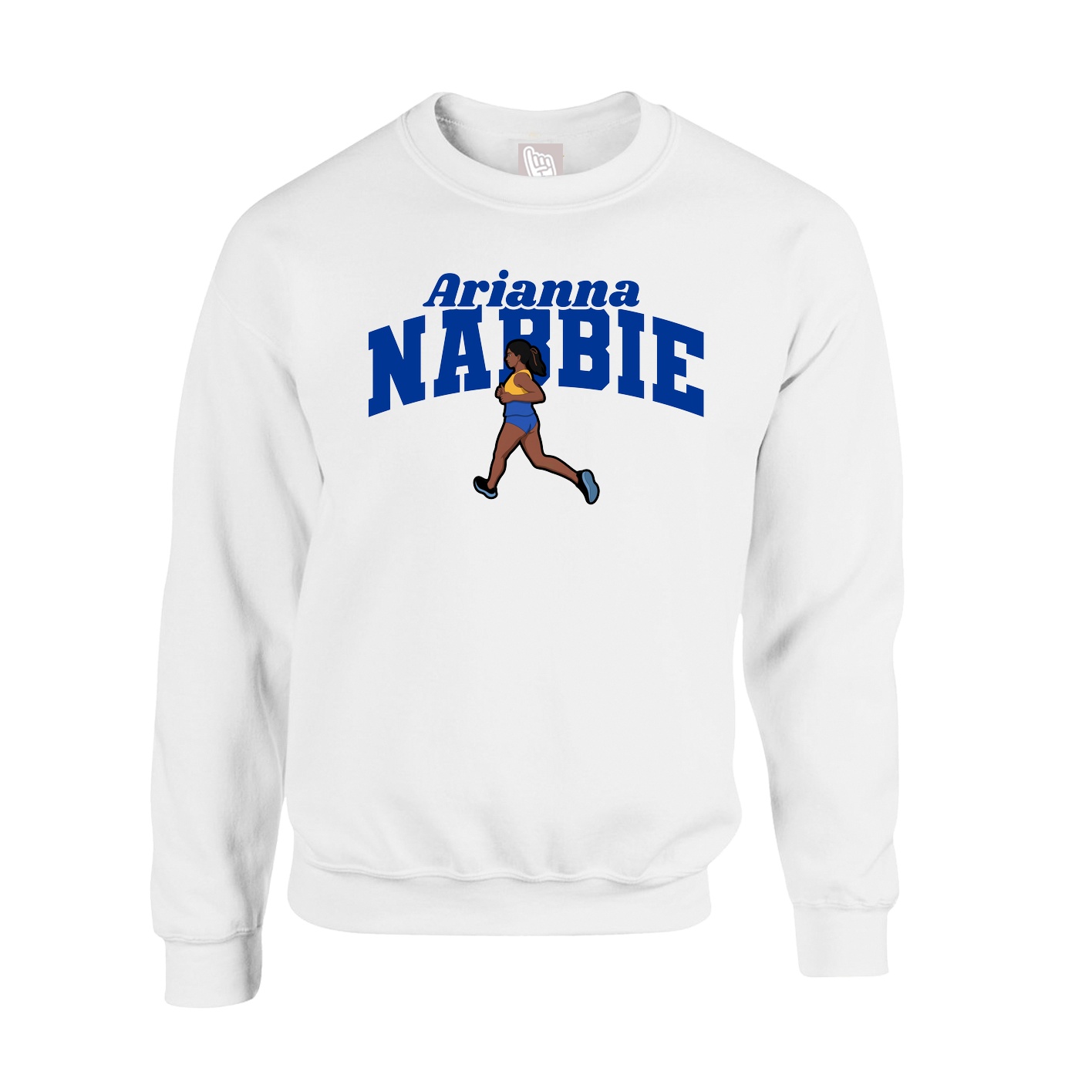 Fleece Crew — Signature Arch in White