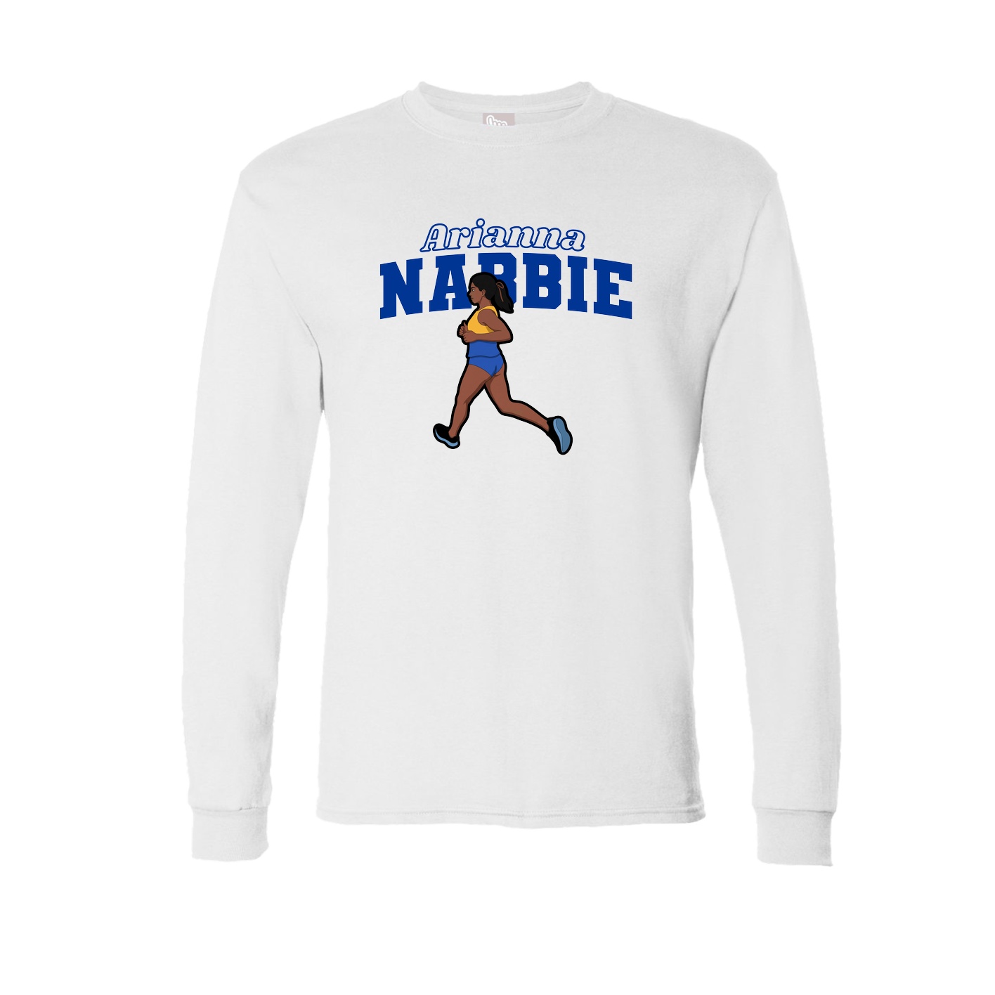 Long Sleeve Tee — Name Arch in White