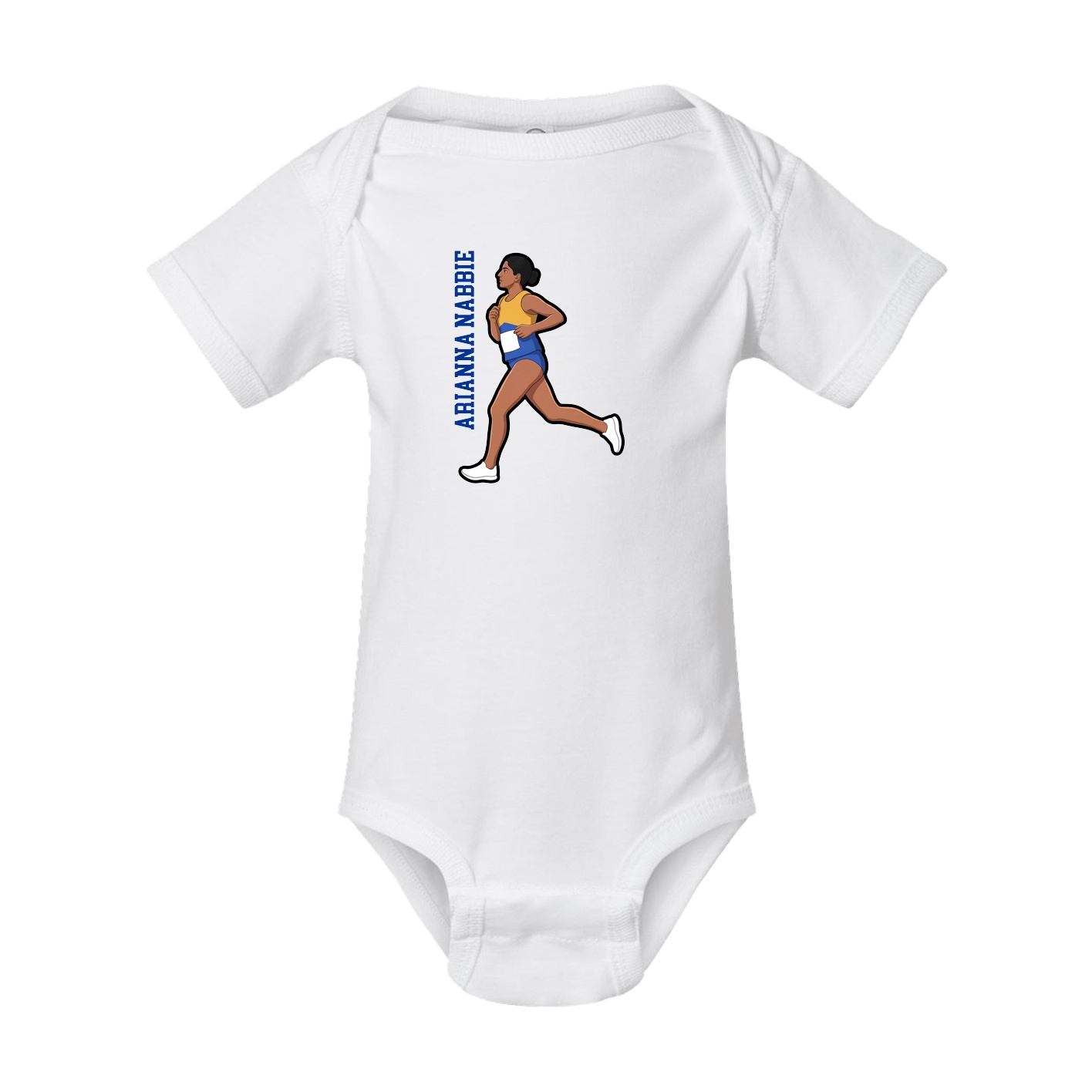 Baby Onesie — Name Vertical in White