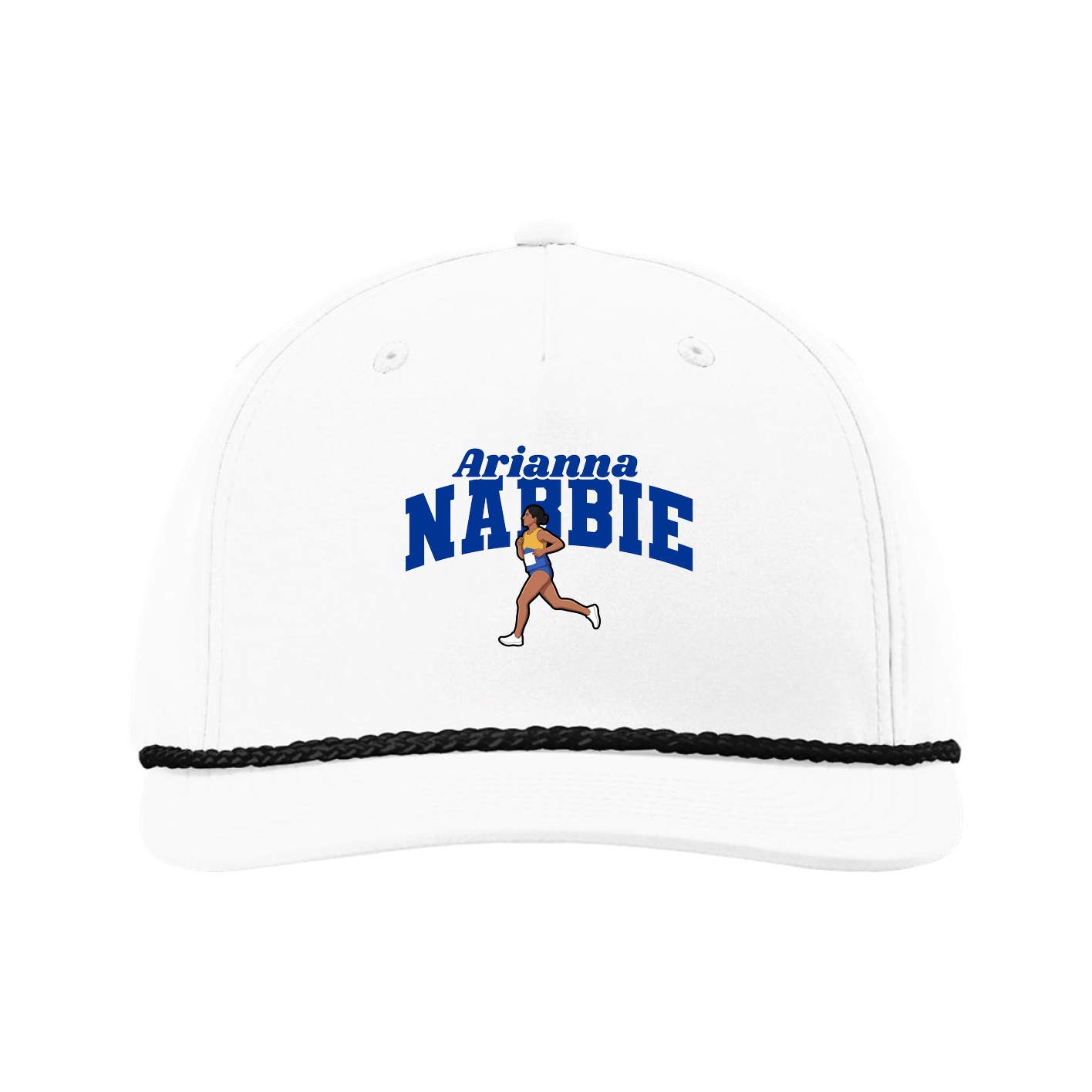 Five-Panel Classic Rope Cap — Signature Arch in White