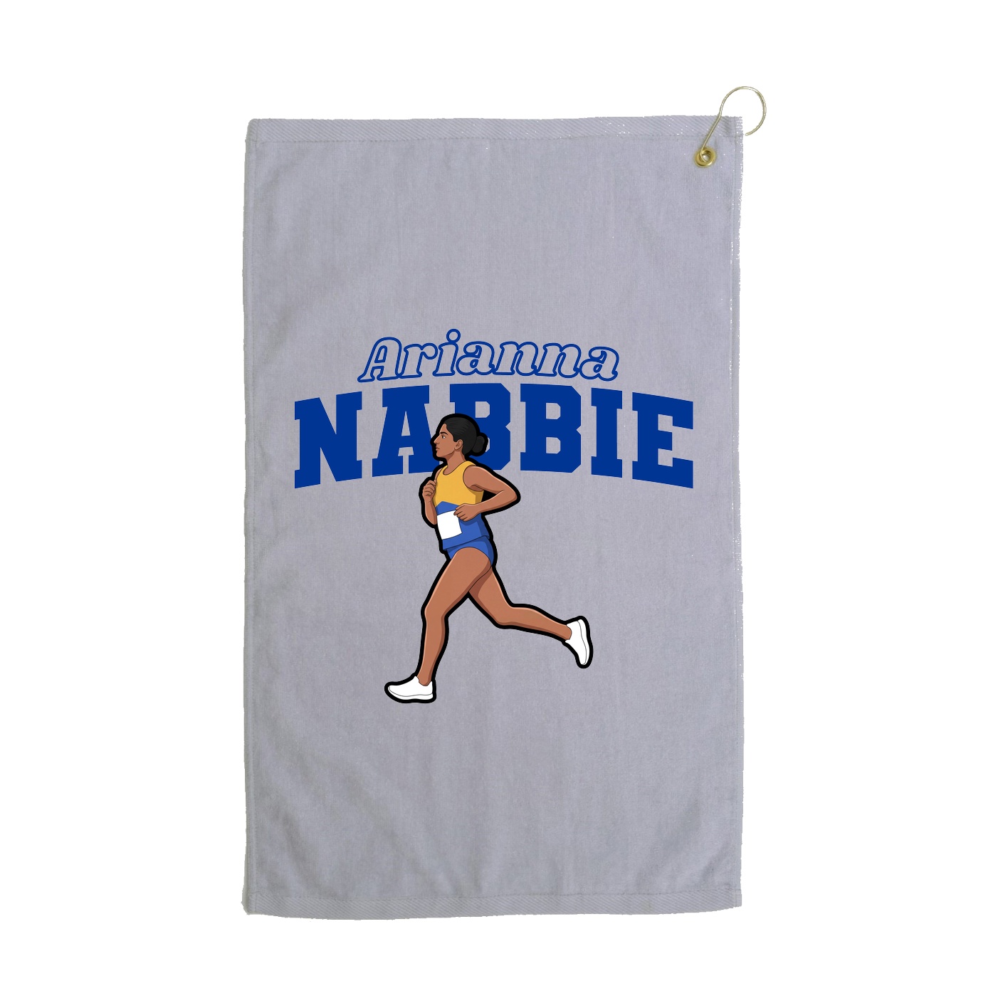 Golf Towel — Name Arch in Grey
