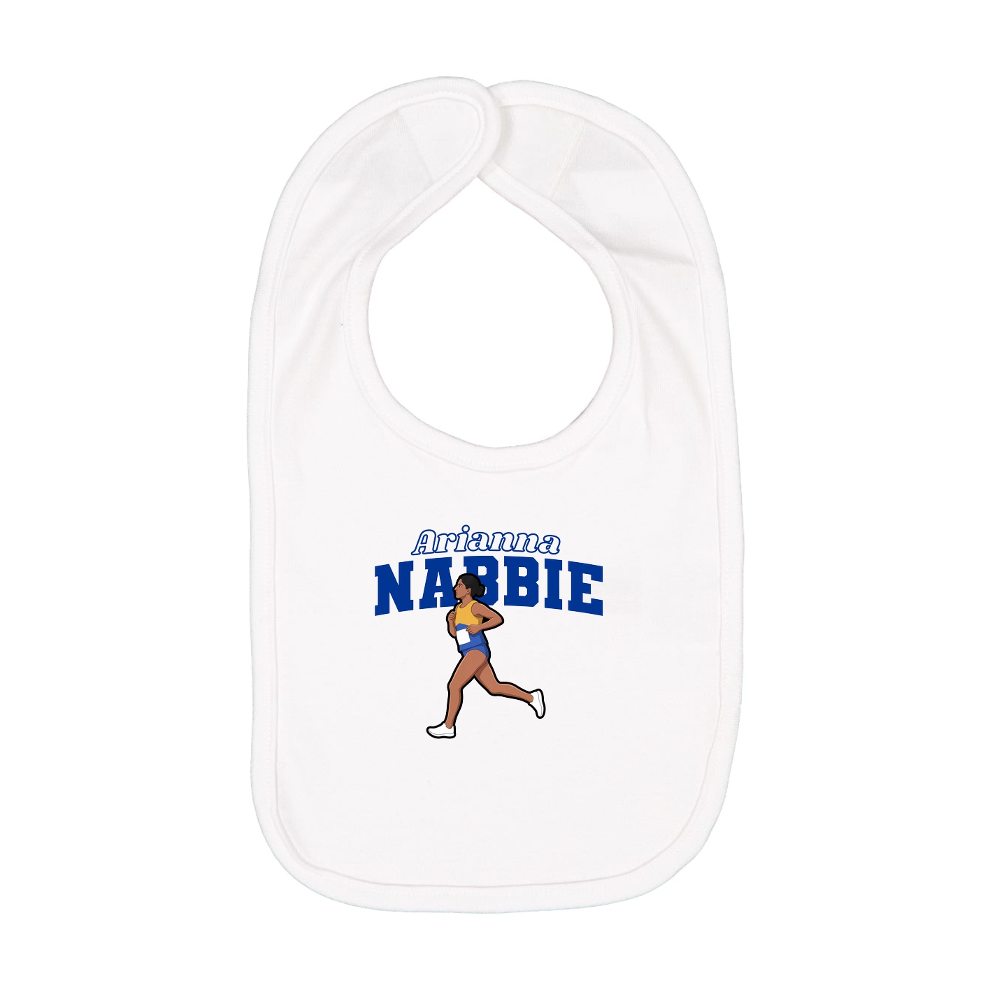 Infant Bib — Name Arch in White