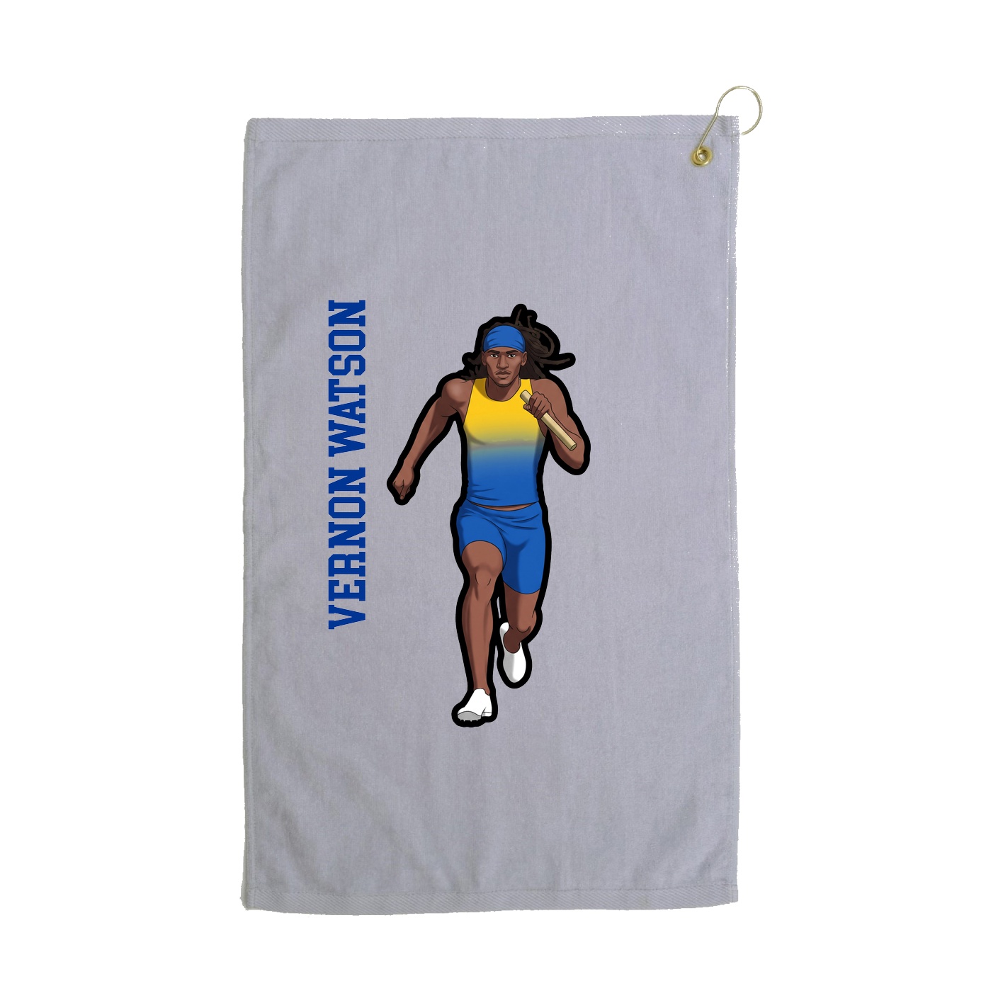 Golf Towel — Name Vertical in Grey