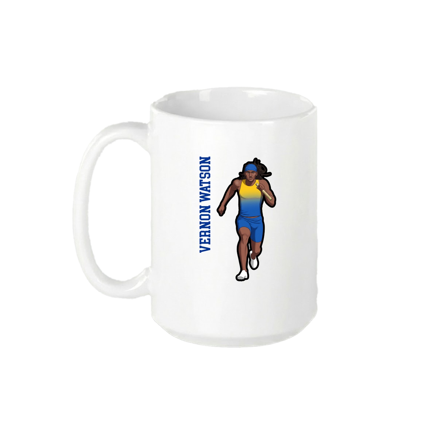 15oz Coffee Mug — Name Vertical in White