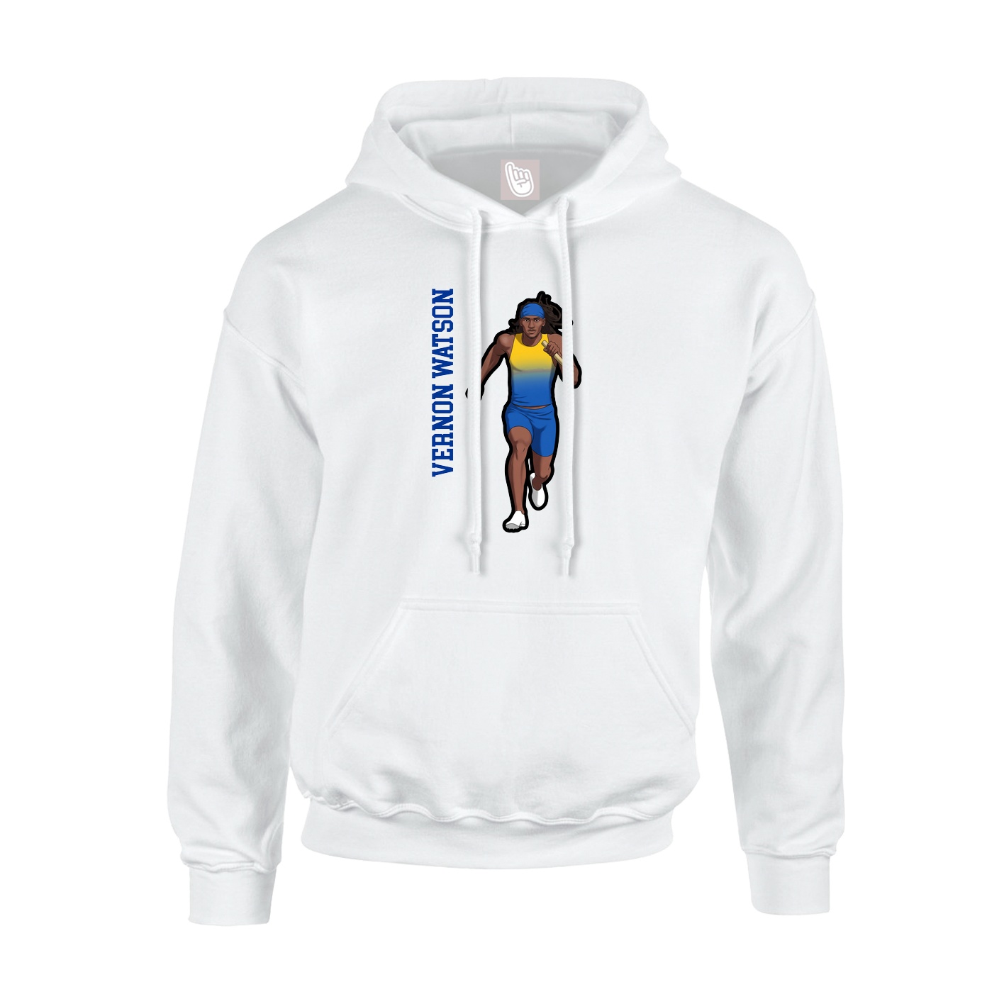 Youth Hoodie — Name Vertical in White
