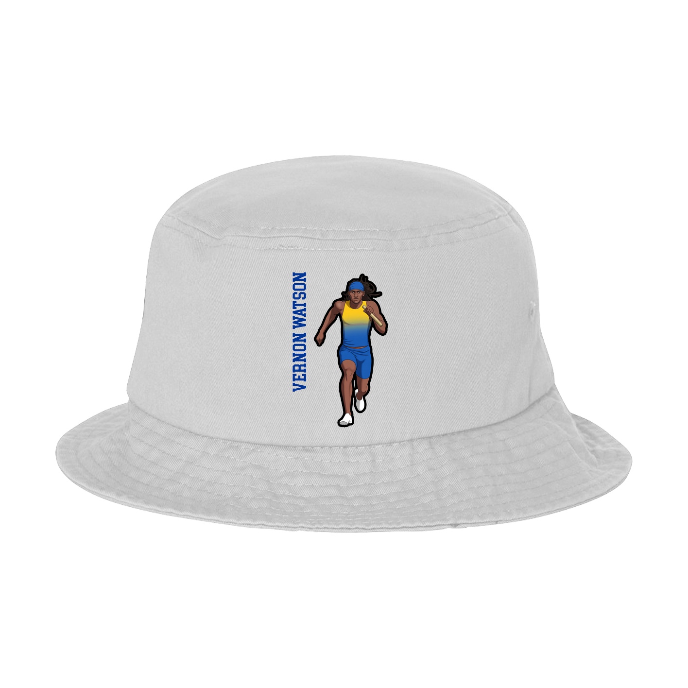 Bucket Cap — Name Vertical in White