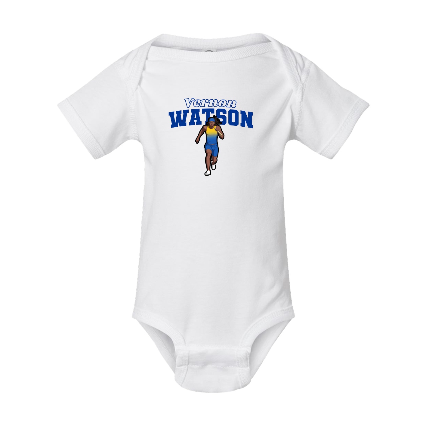 Baby Onesie — Name Arch in White