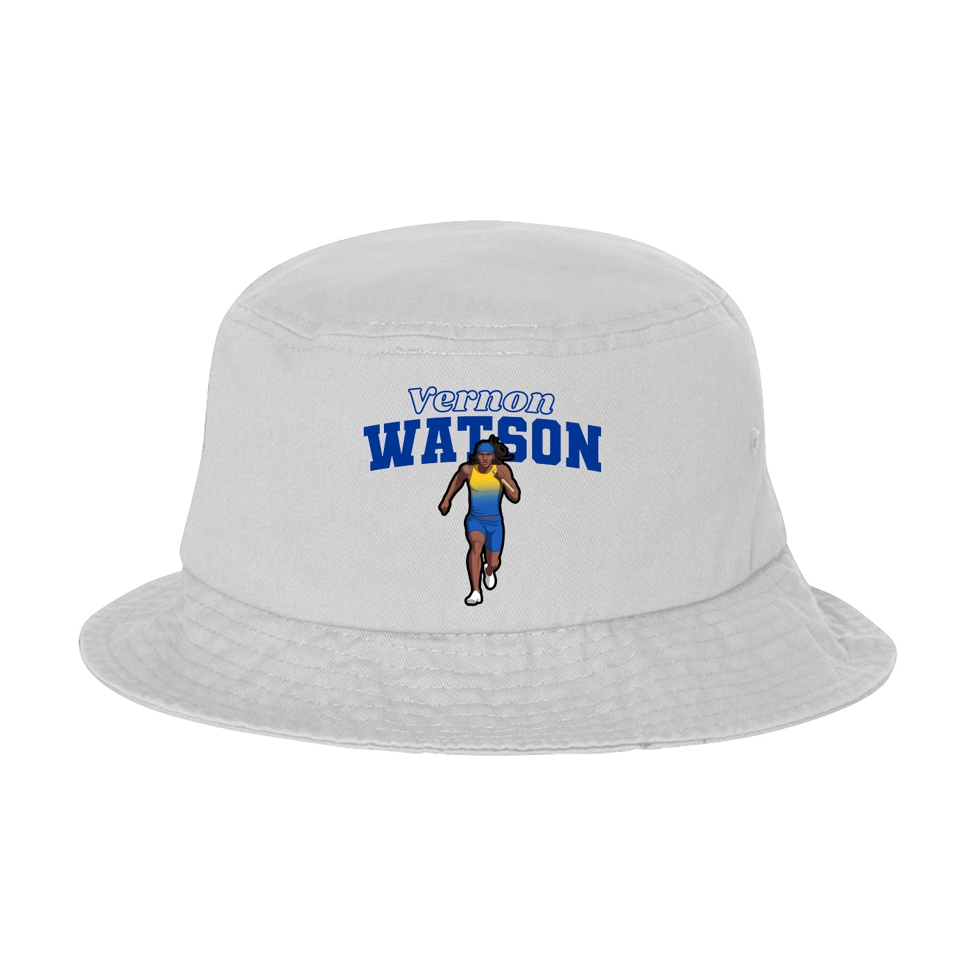 Bucket Cap — Name Arch in White