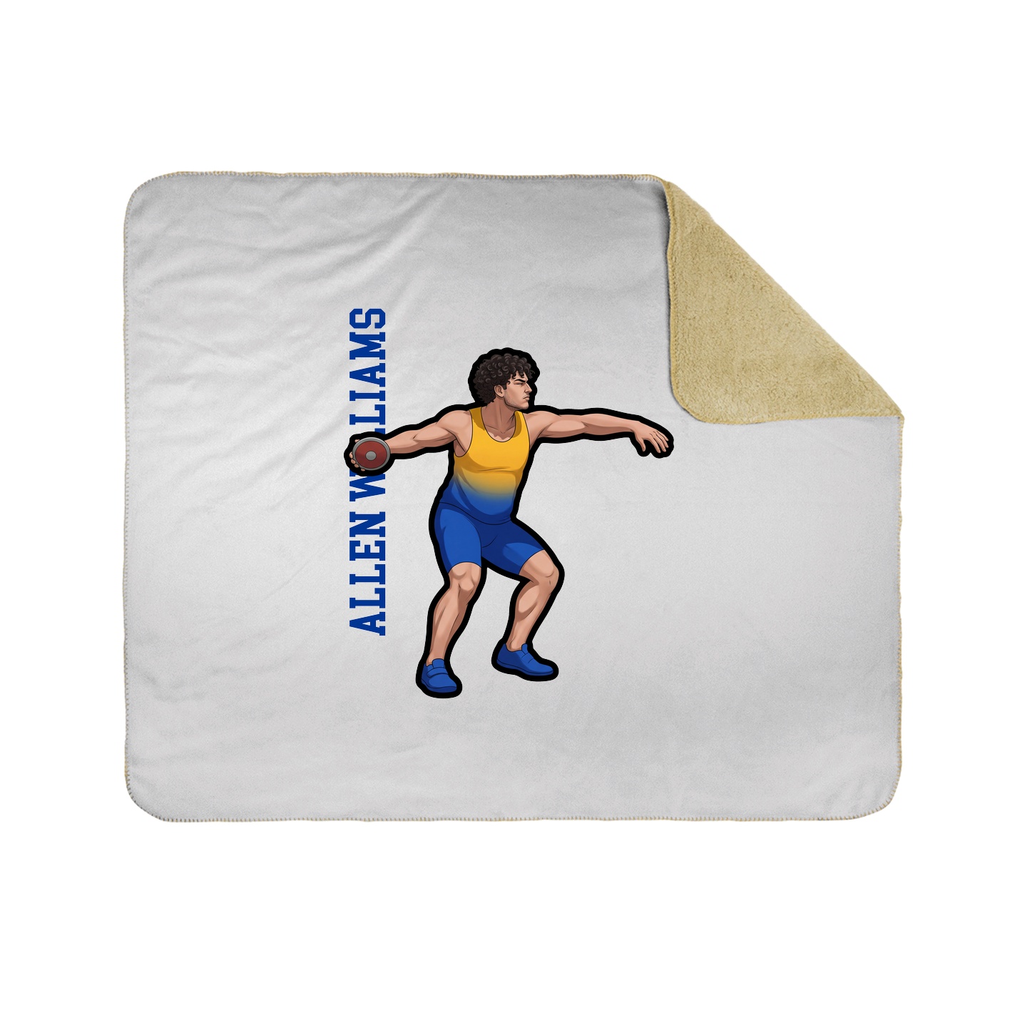 Throw Blanket — Name Vertical in White