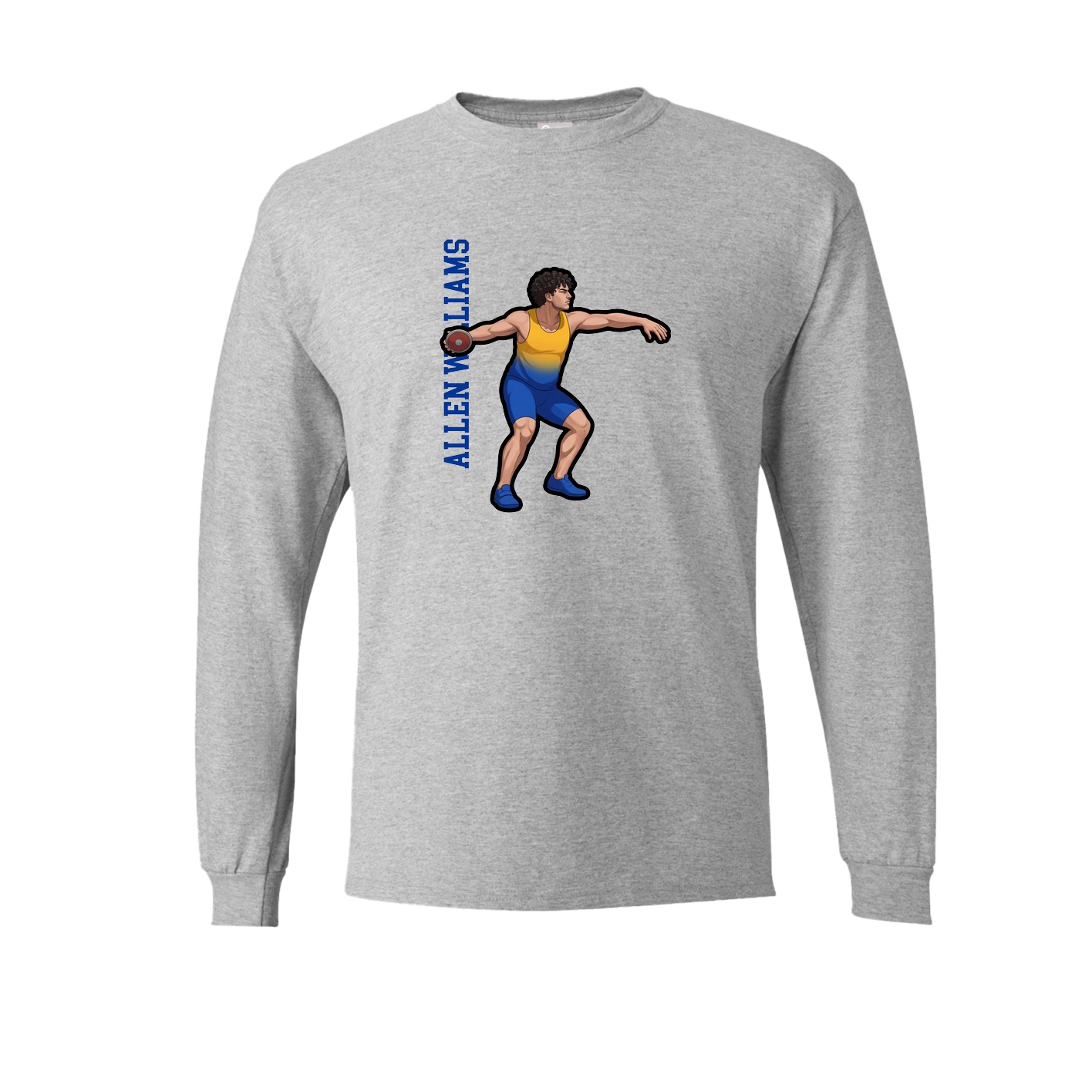 Long Sleeve Tee — Name Vertical in Grey