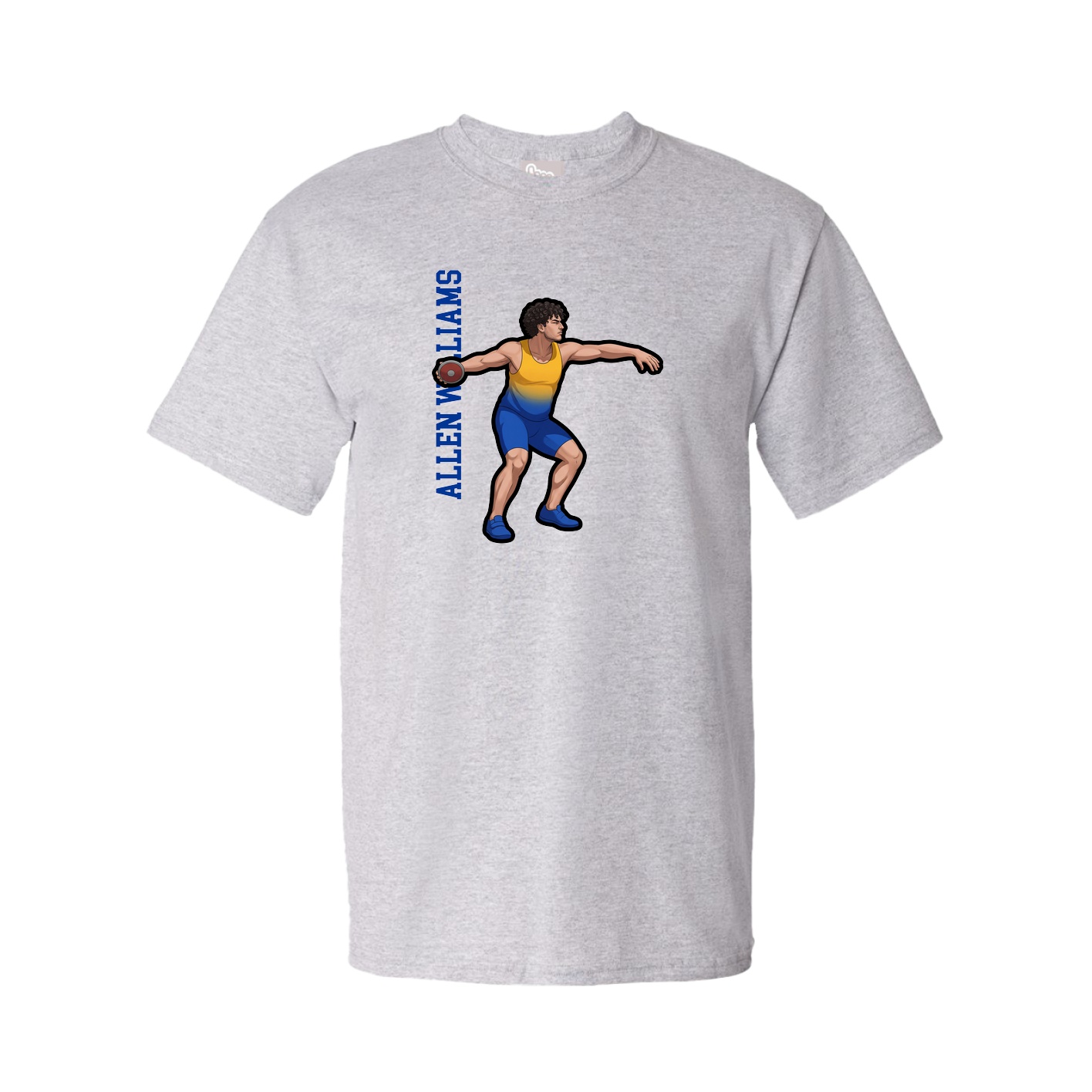 Youth Tee — Name Vertical in Grey
