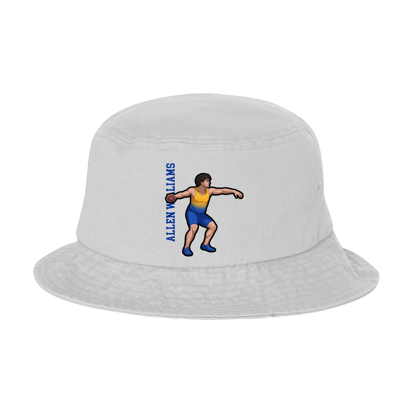 Bucket Cap — Name Vertical in White