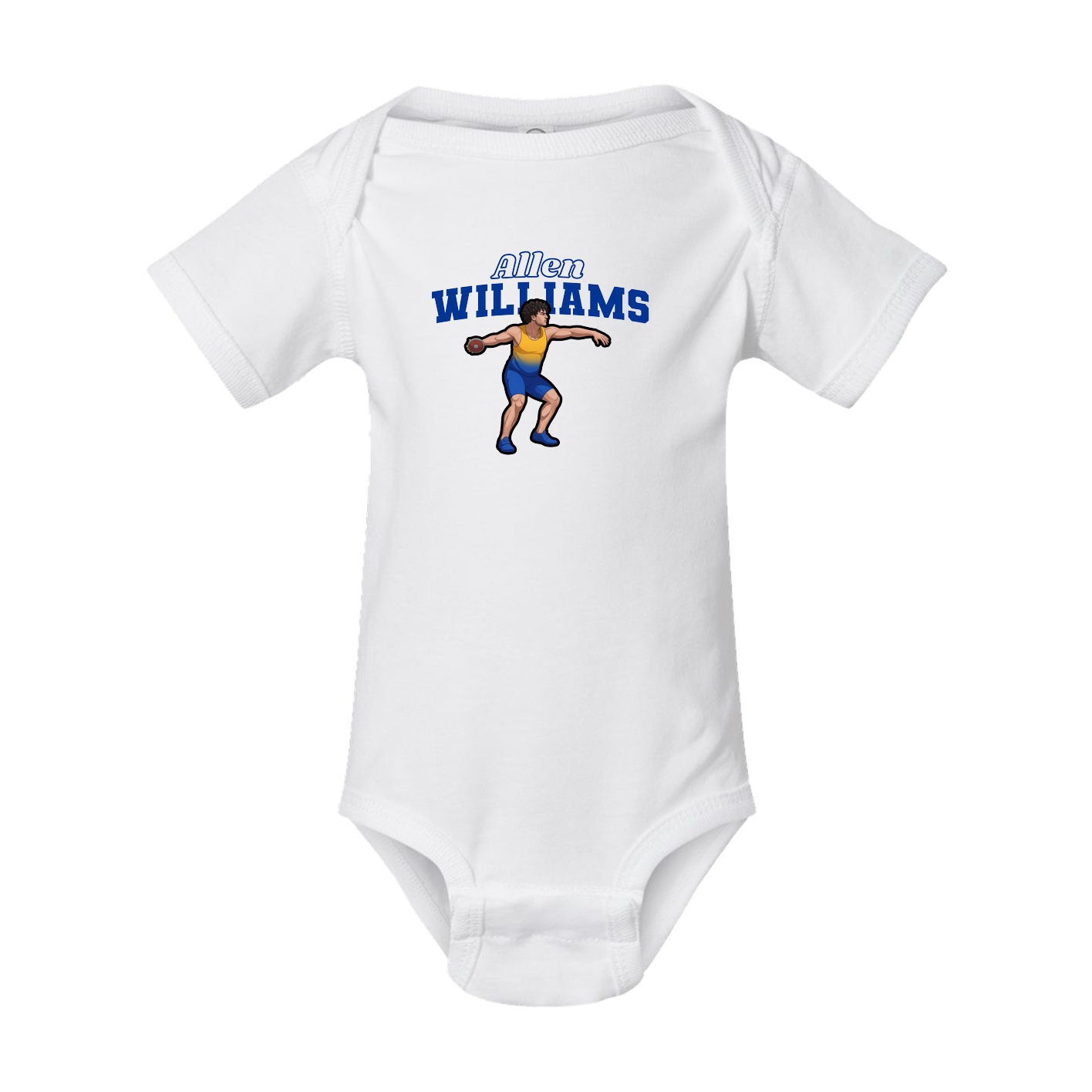 Baby Onesie — Name Arch in White