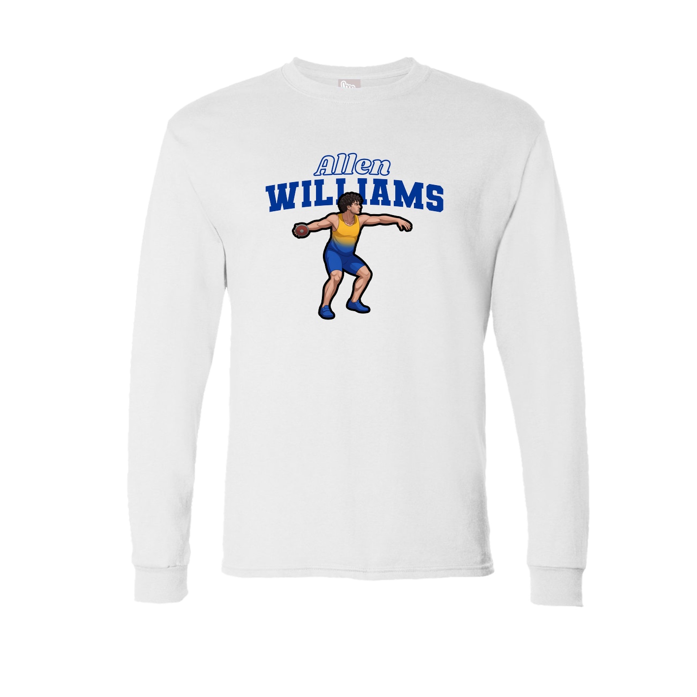 Long Sleeve Tee — Name Arch in White