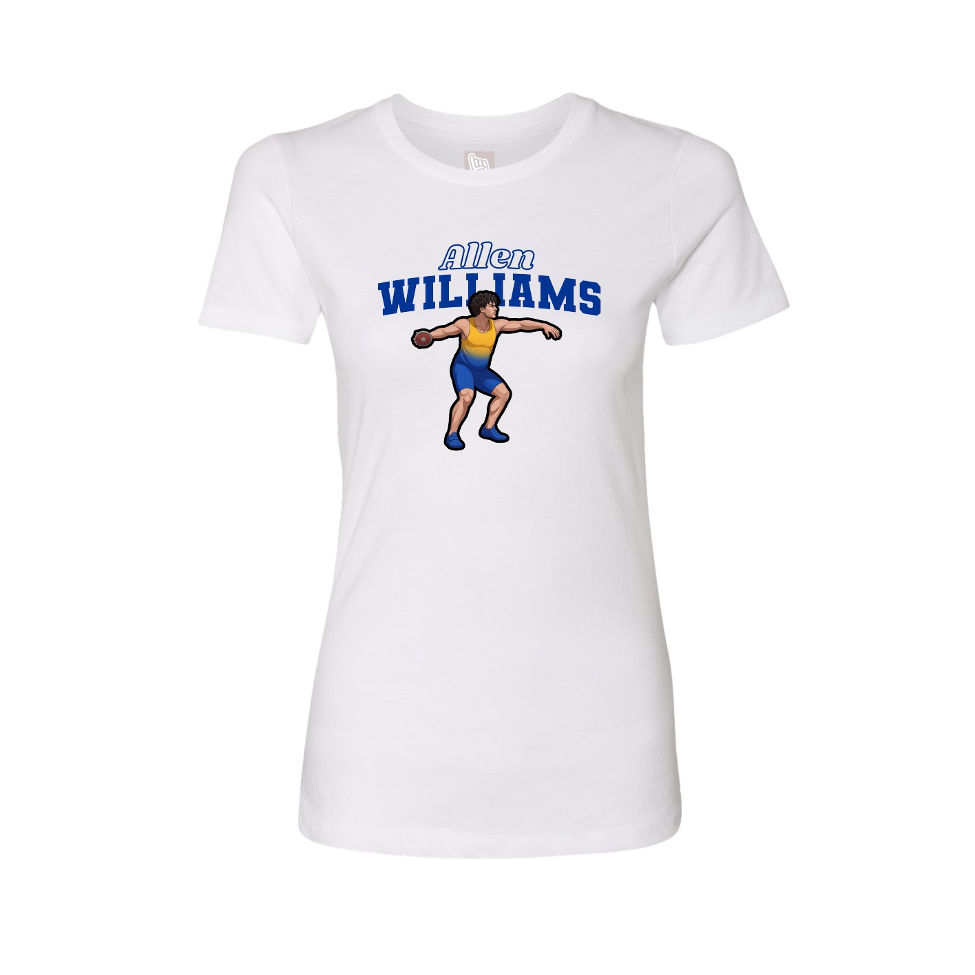 Fitted Women's Tee — Name Arch in White