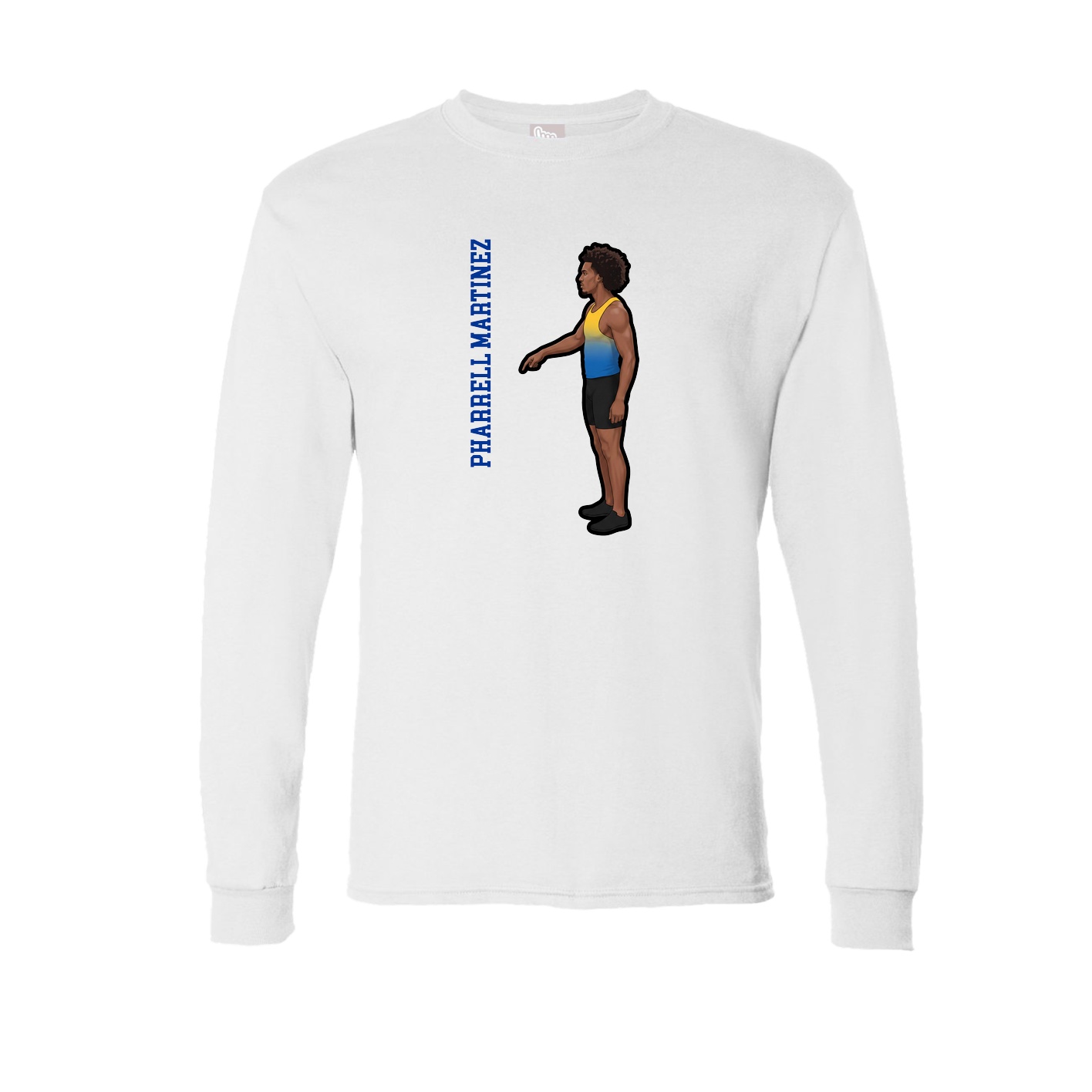 Long Sleeve Tee — Name Vertical in White