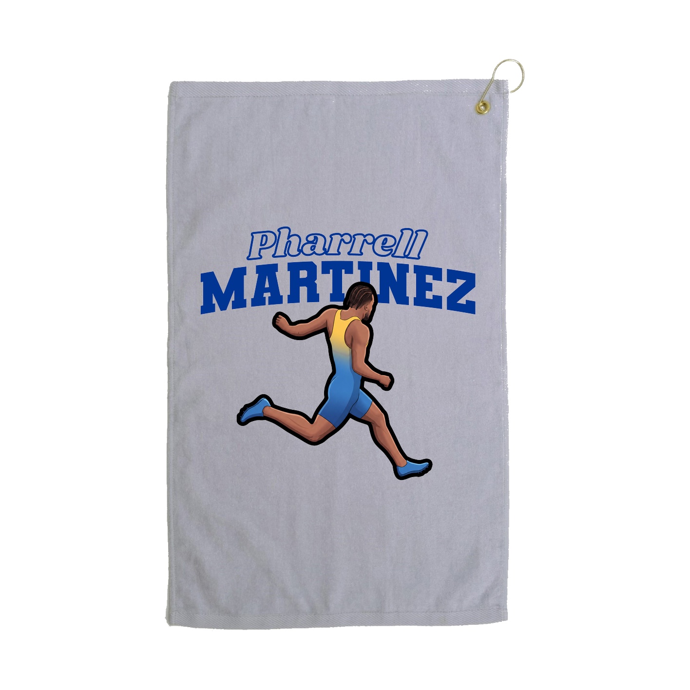 Golf Towel — Name Arch in Grey