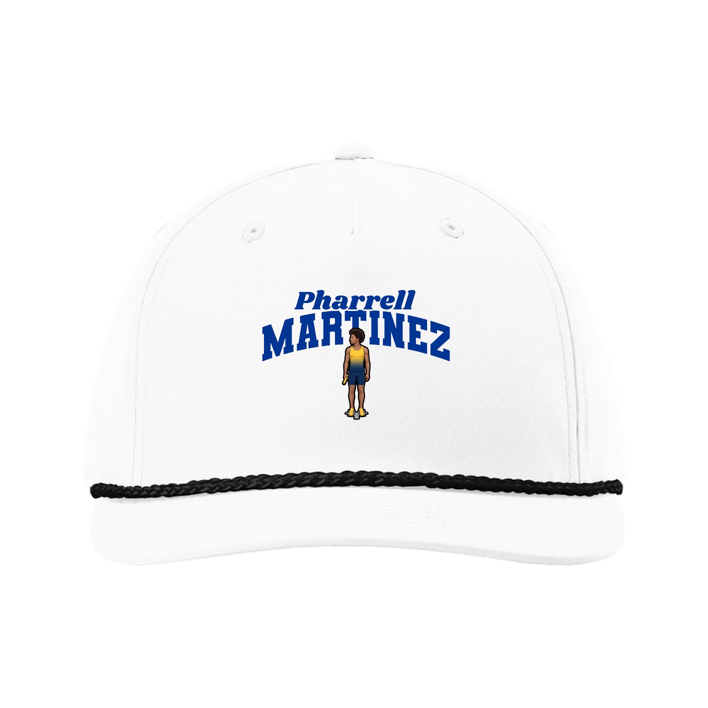 Five-Panel Classic Rope Cap — Signature Arch in White