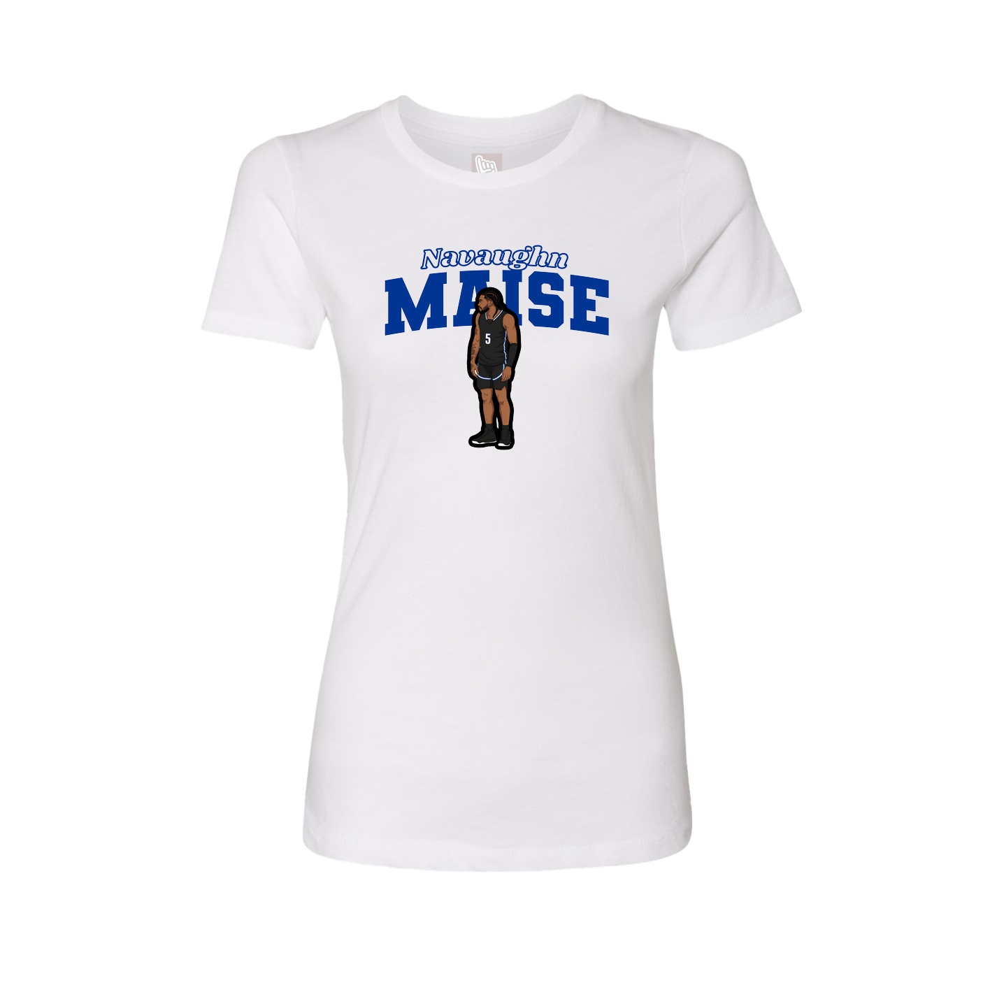 Fitted Women's Tee — Name Arch in White