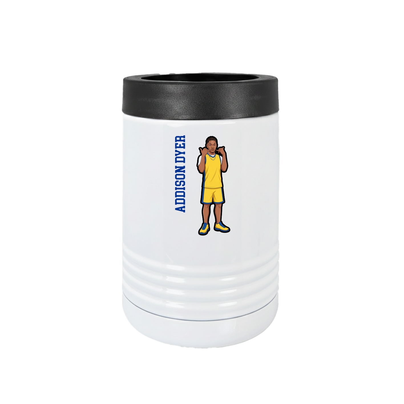 Beverage Holder — Name Vertical in White