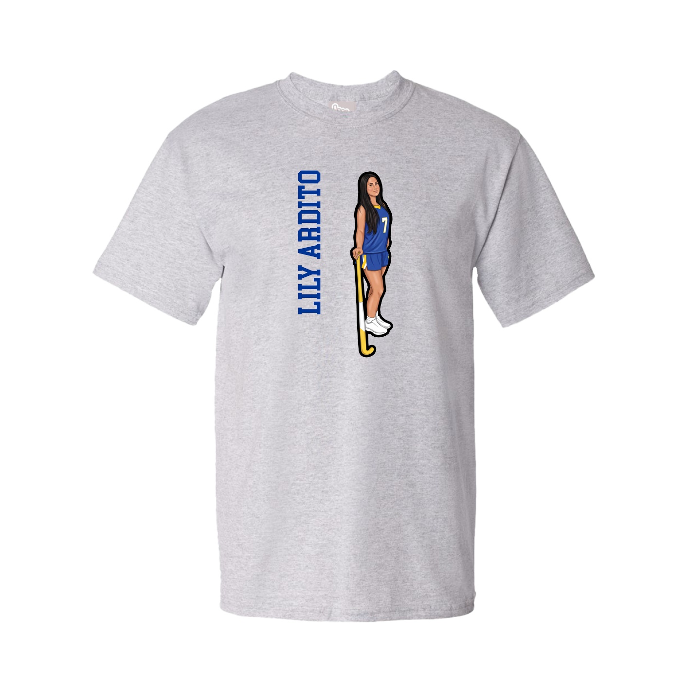 Youth Tee — Name Vertical in Grey