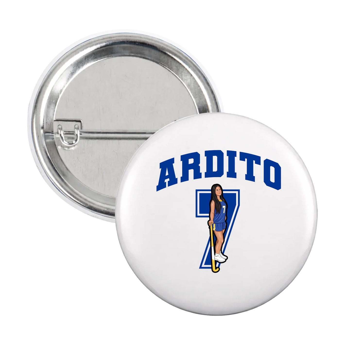 Game Day Button — Number in White