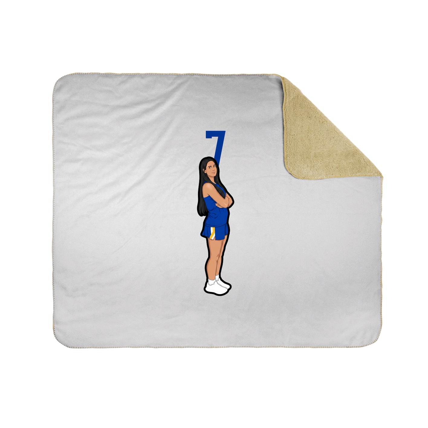 Throw Blanket — Number Top in White