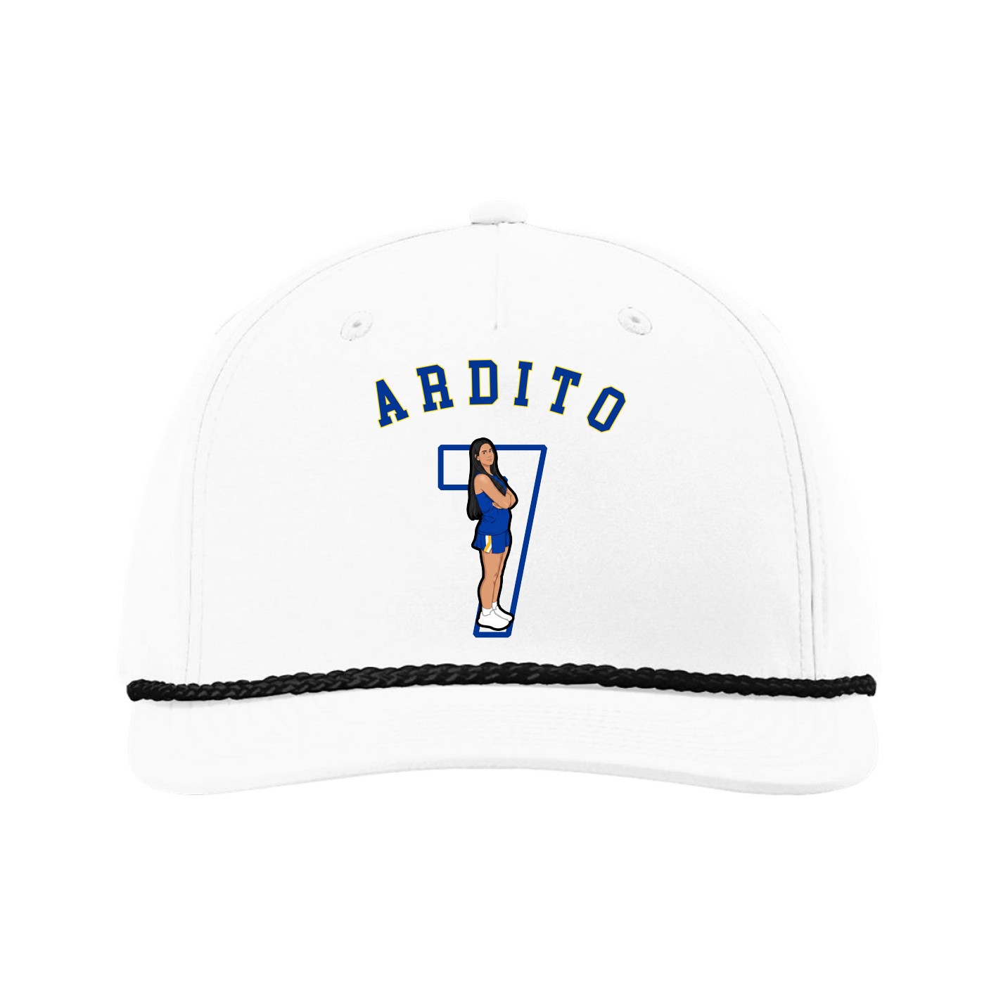 Five-Panel Classic Rope Cap — Shirsey Arch in White