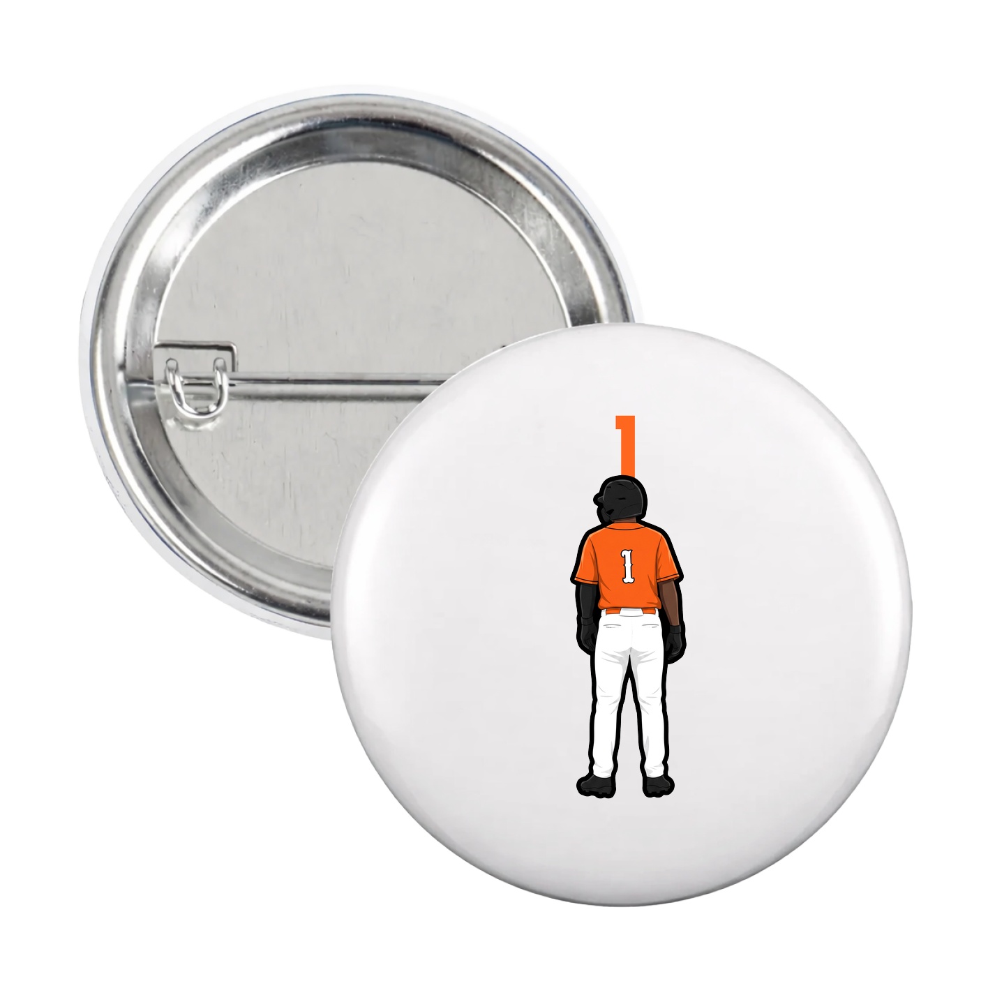 Game Day Button — Number Top in White