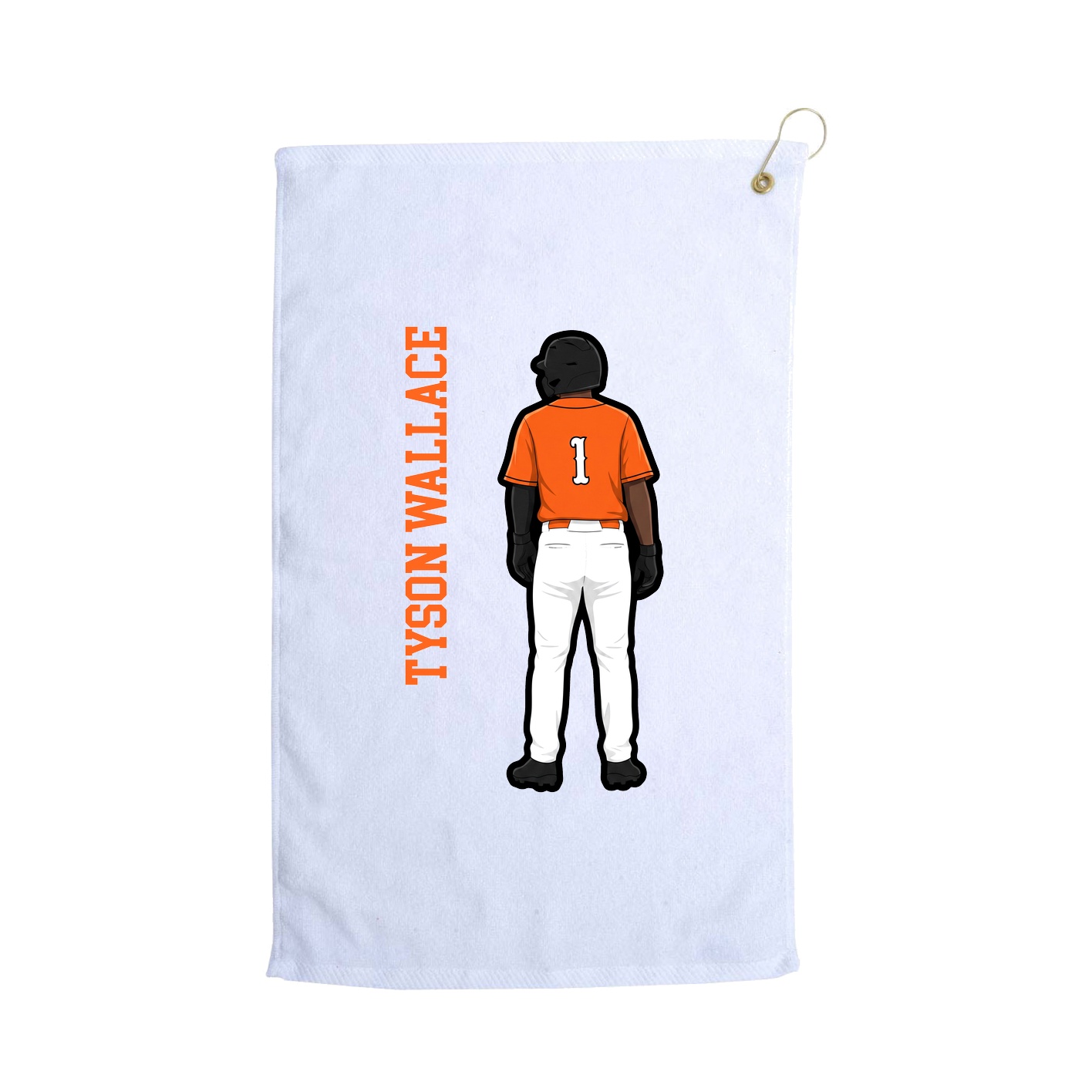 Golf Towel — Name Vertical in White