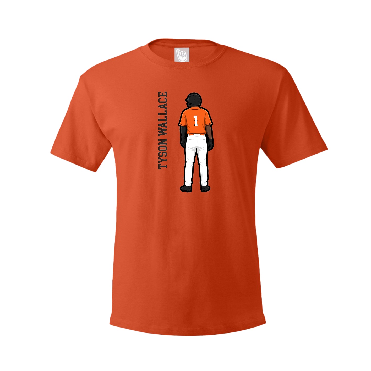 Youth Tee — Name Vertical in Orange
