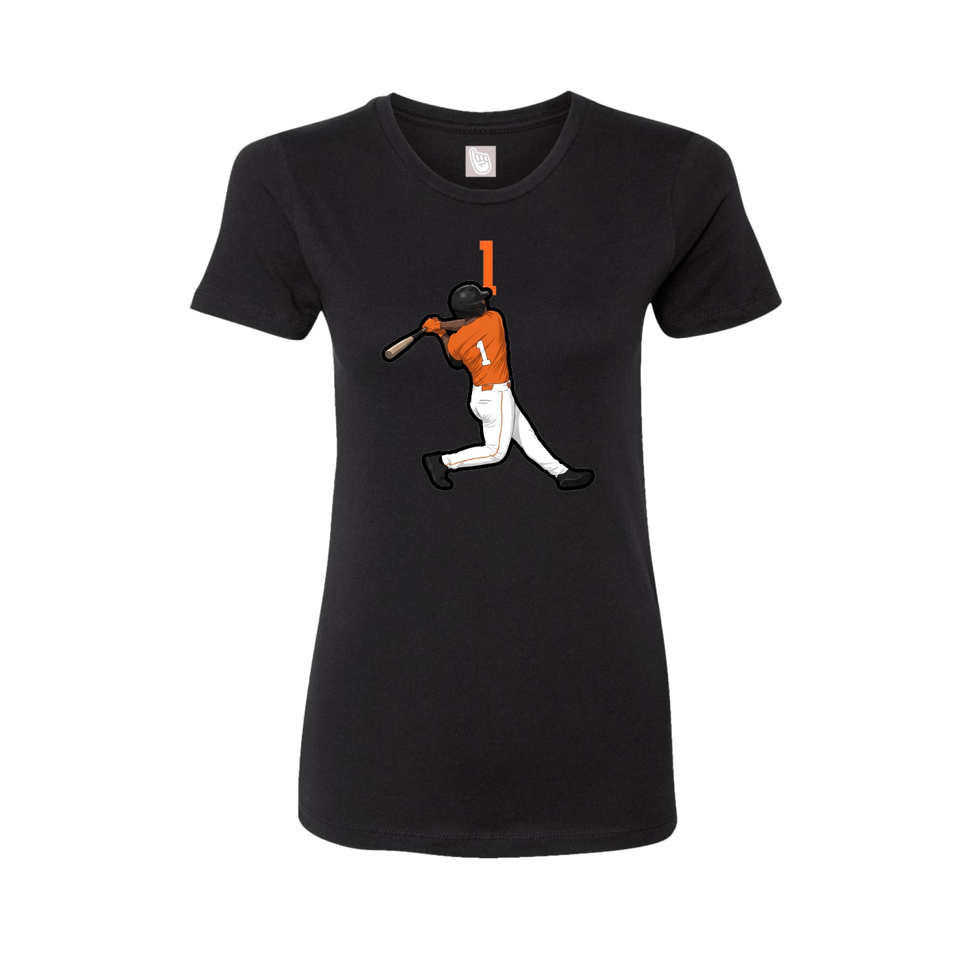 Fitted Women's Tee — Number Top in Black