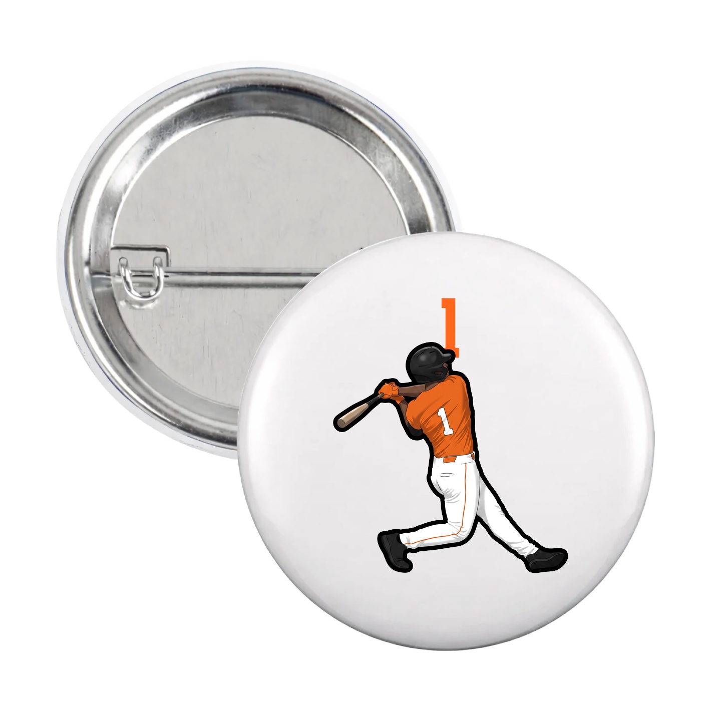 Game Day Button — Number Top in White