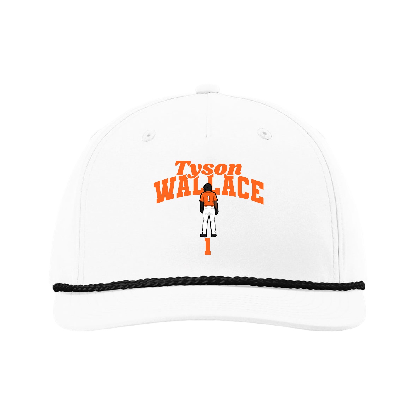Five-Panel Classic Rope Cap — Signature Arch in White