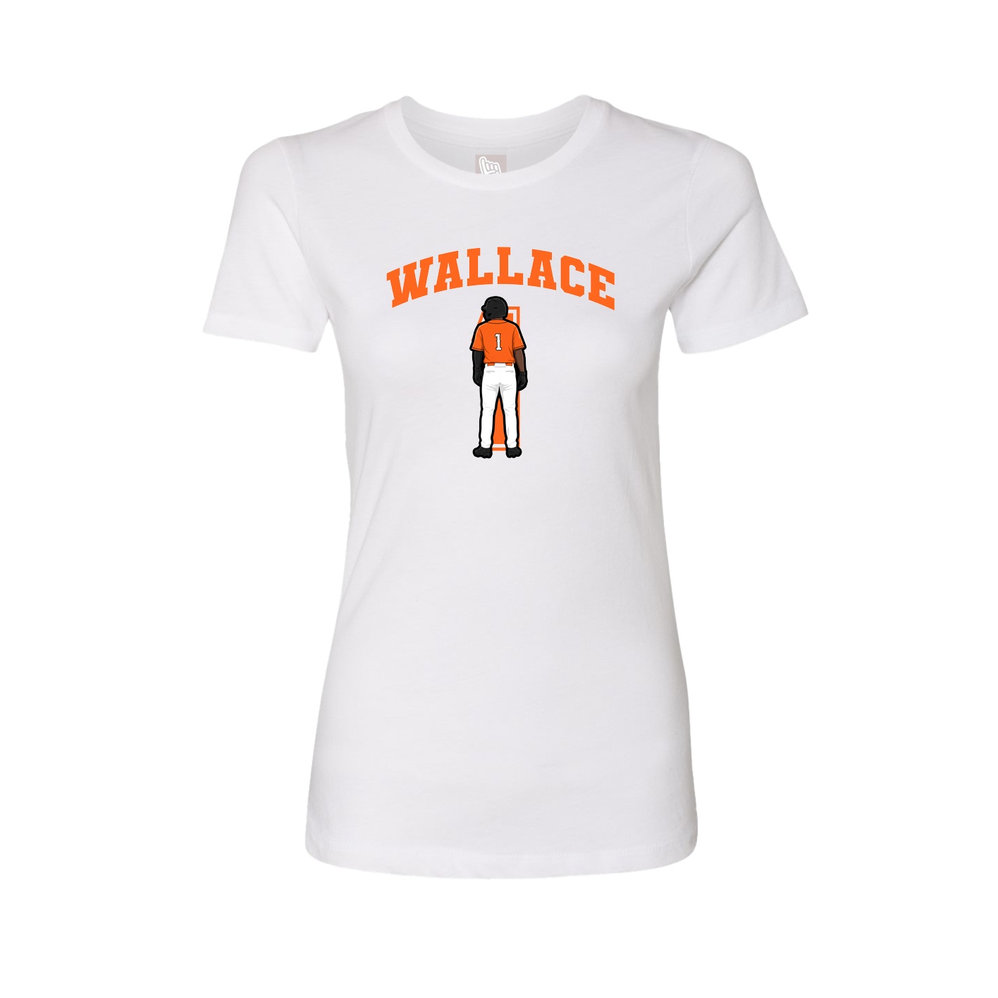 Fitted Women's Tee — Number in White