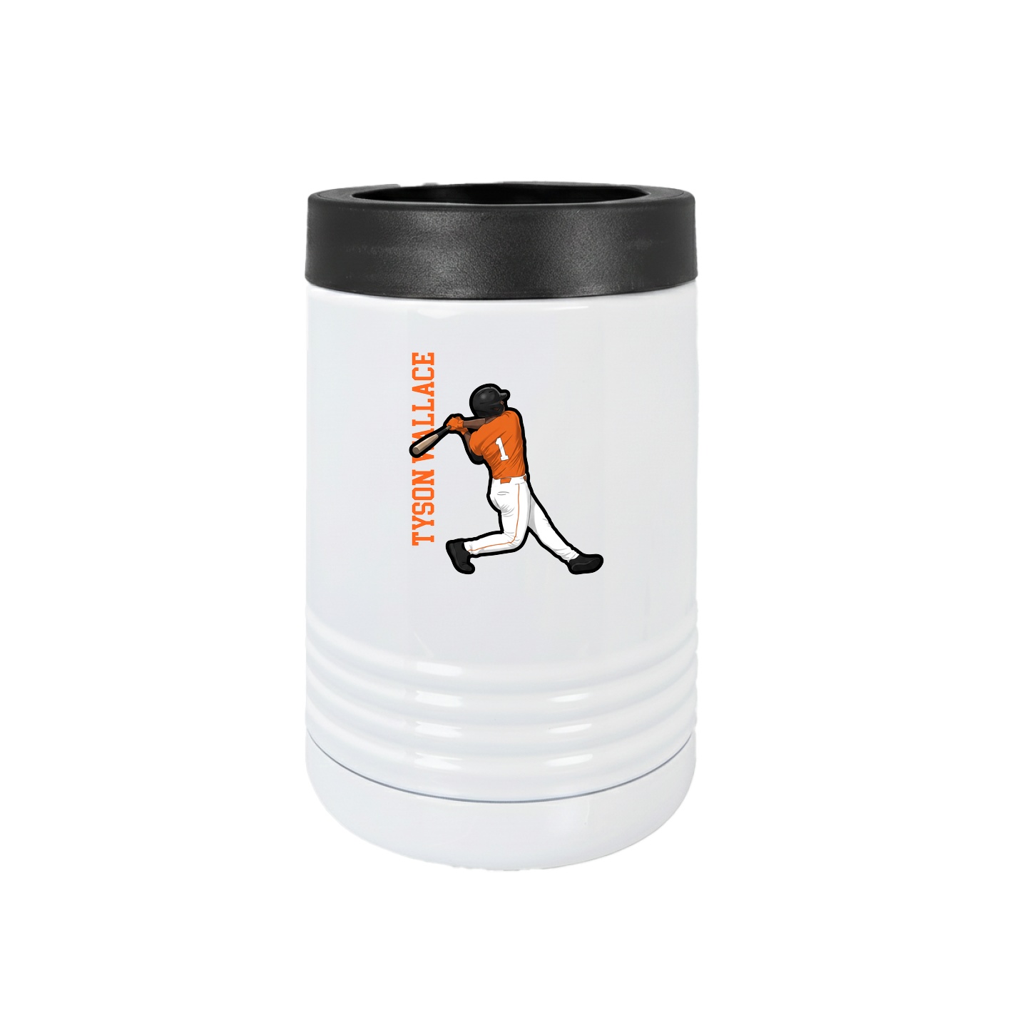 Beverage Holder — Name Vertical in White