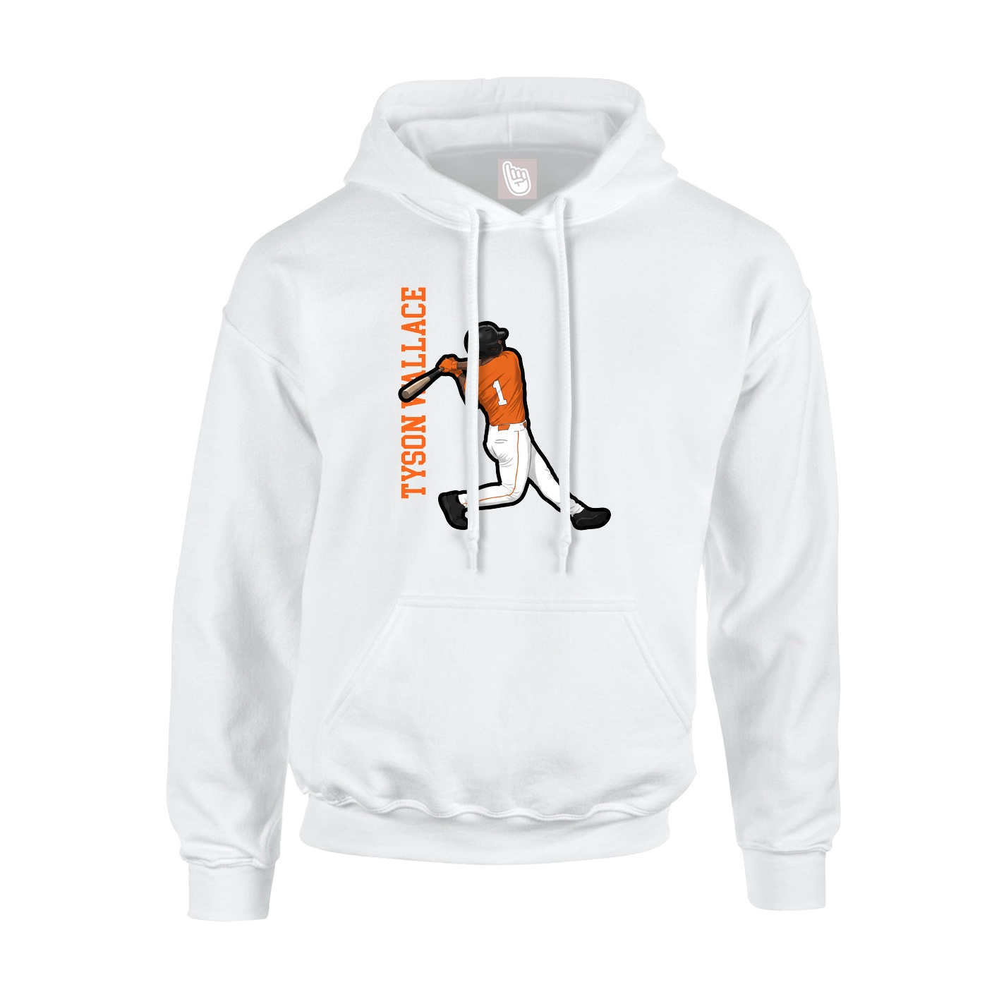 Hoodie — Name Vertical in White