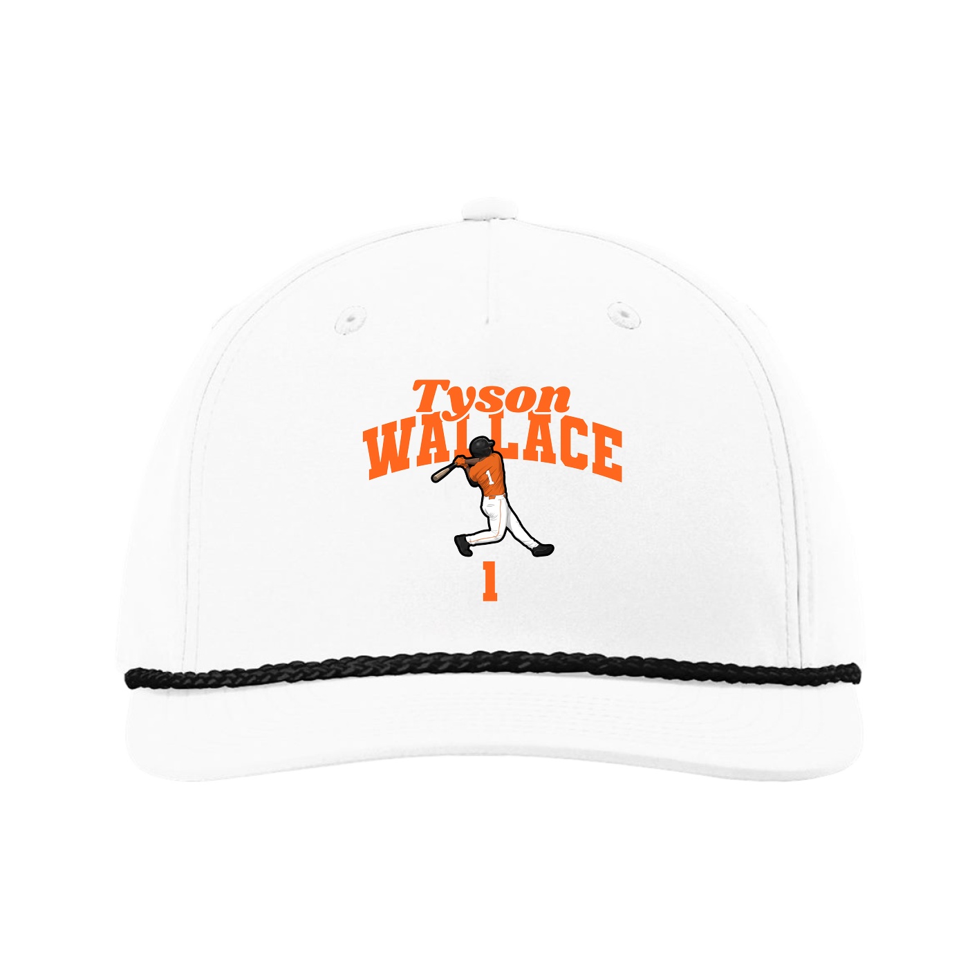 Five-Panel Classic Rope Cap — Signature Arch in White
