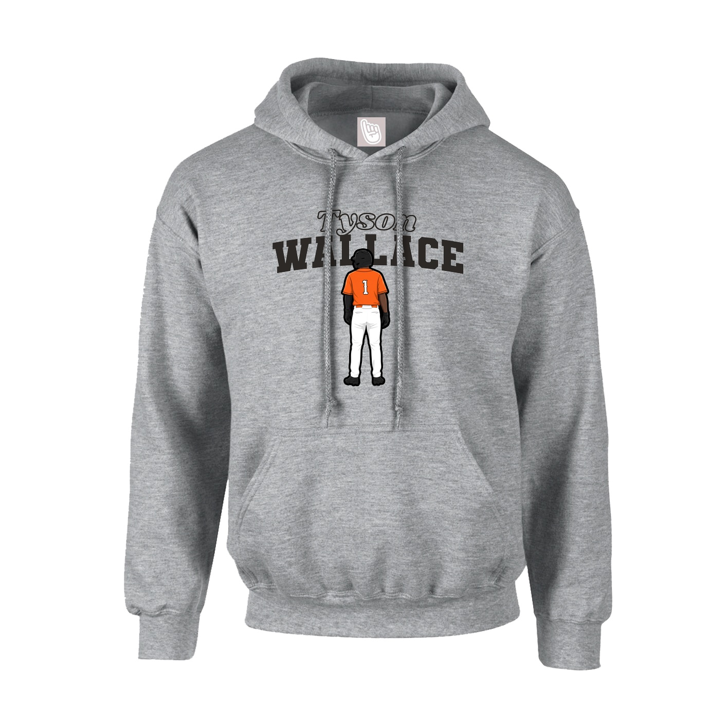 Youth Hoodie — Name Arch in Grey