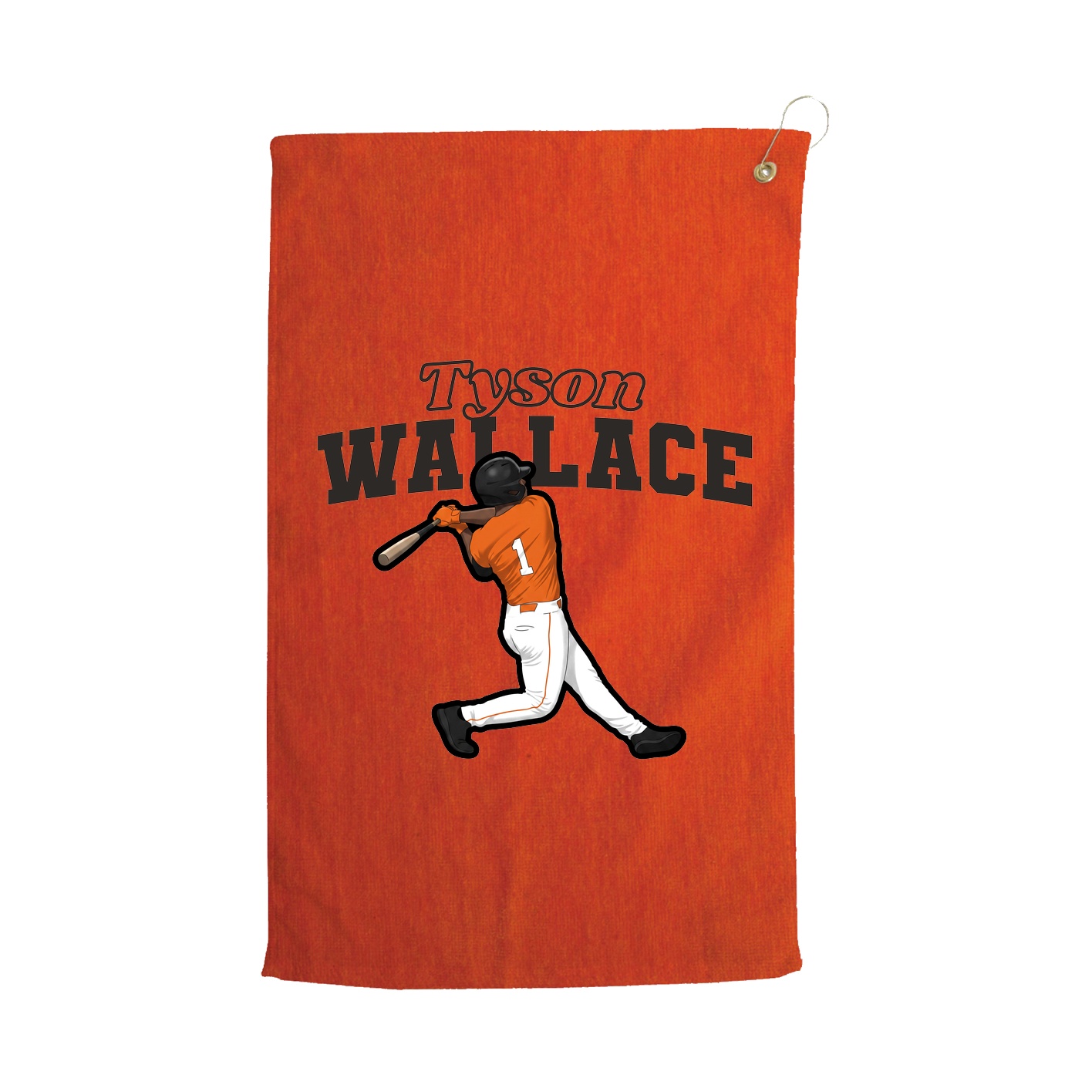 Golf Towel — Name Arch in Orange
