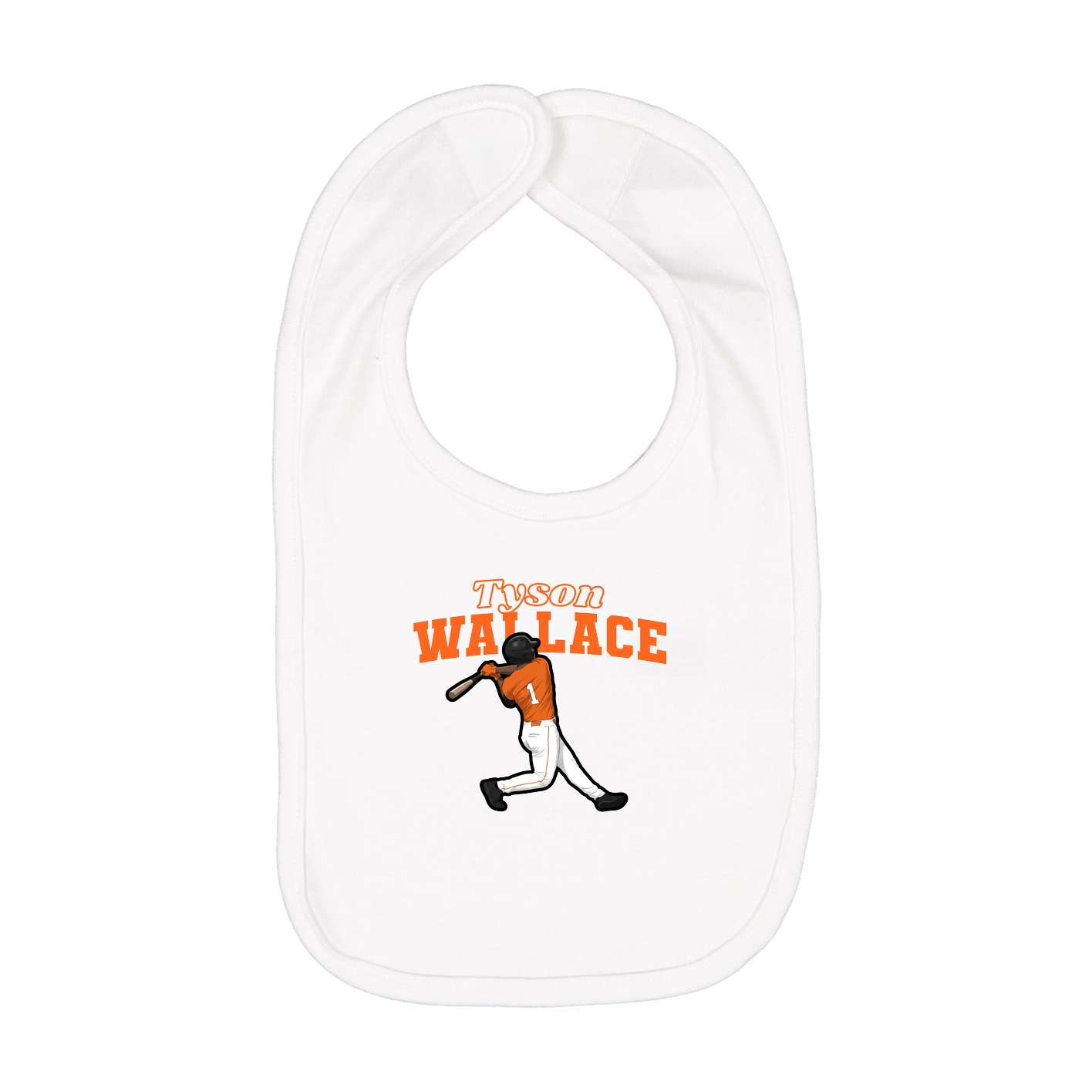 Infant Bib — Name Arch in White