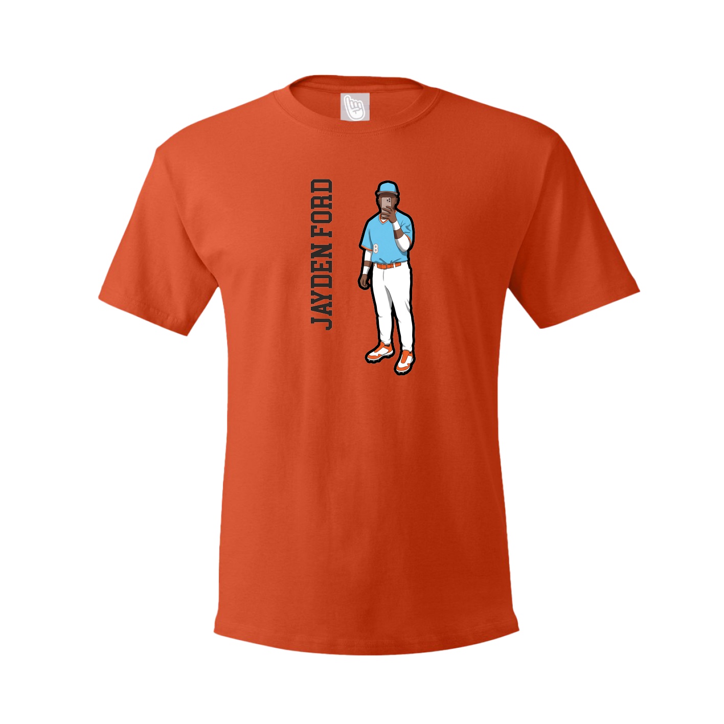 Youth Tee — Name Vertical in Orange