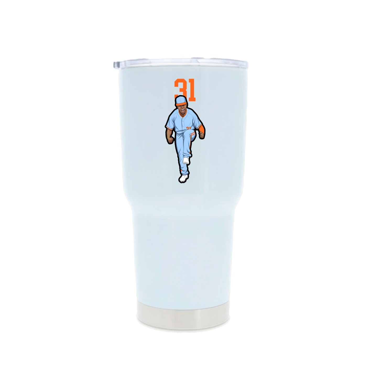 30oz Stainless Steel Tumbler — Number Top in White