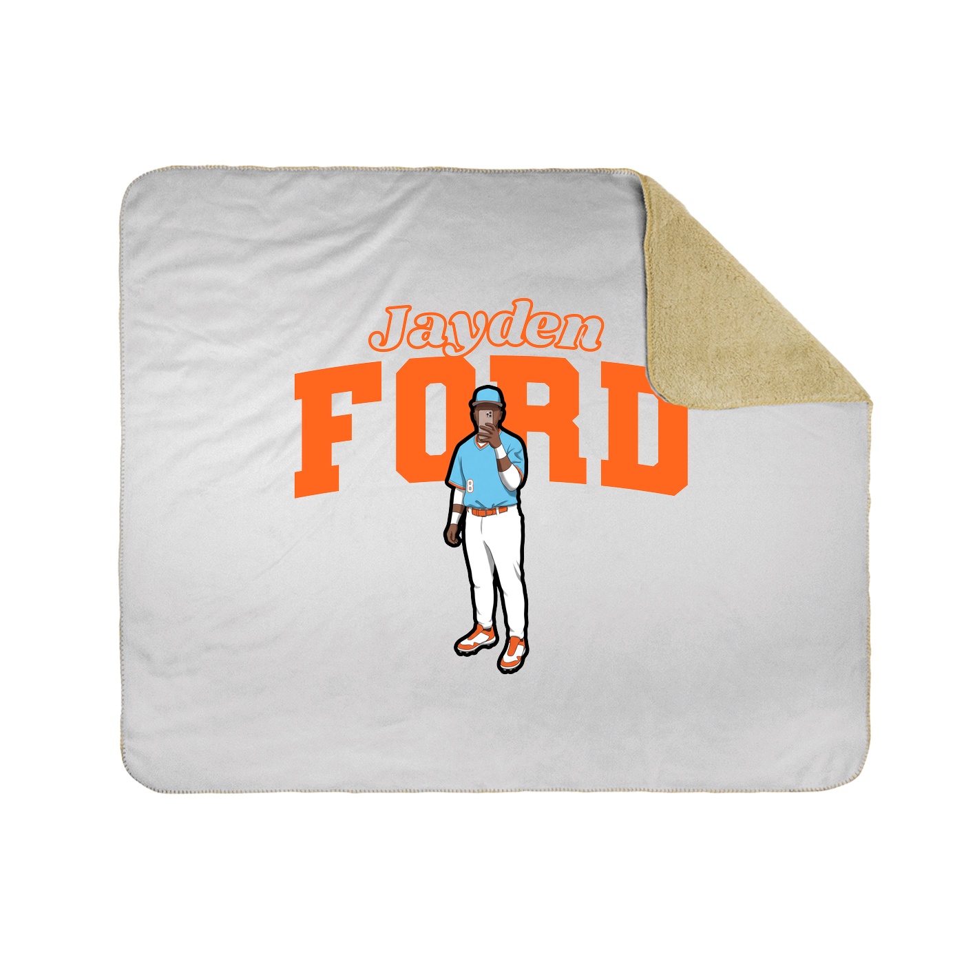 Throw Blanket — Name Arch in White