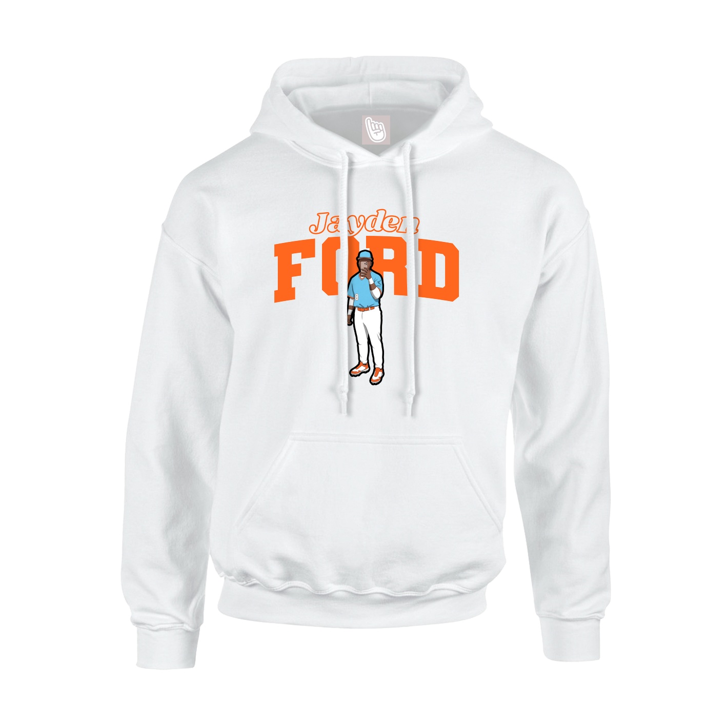 Hoodie — Name Arch in White